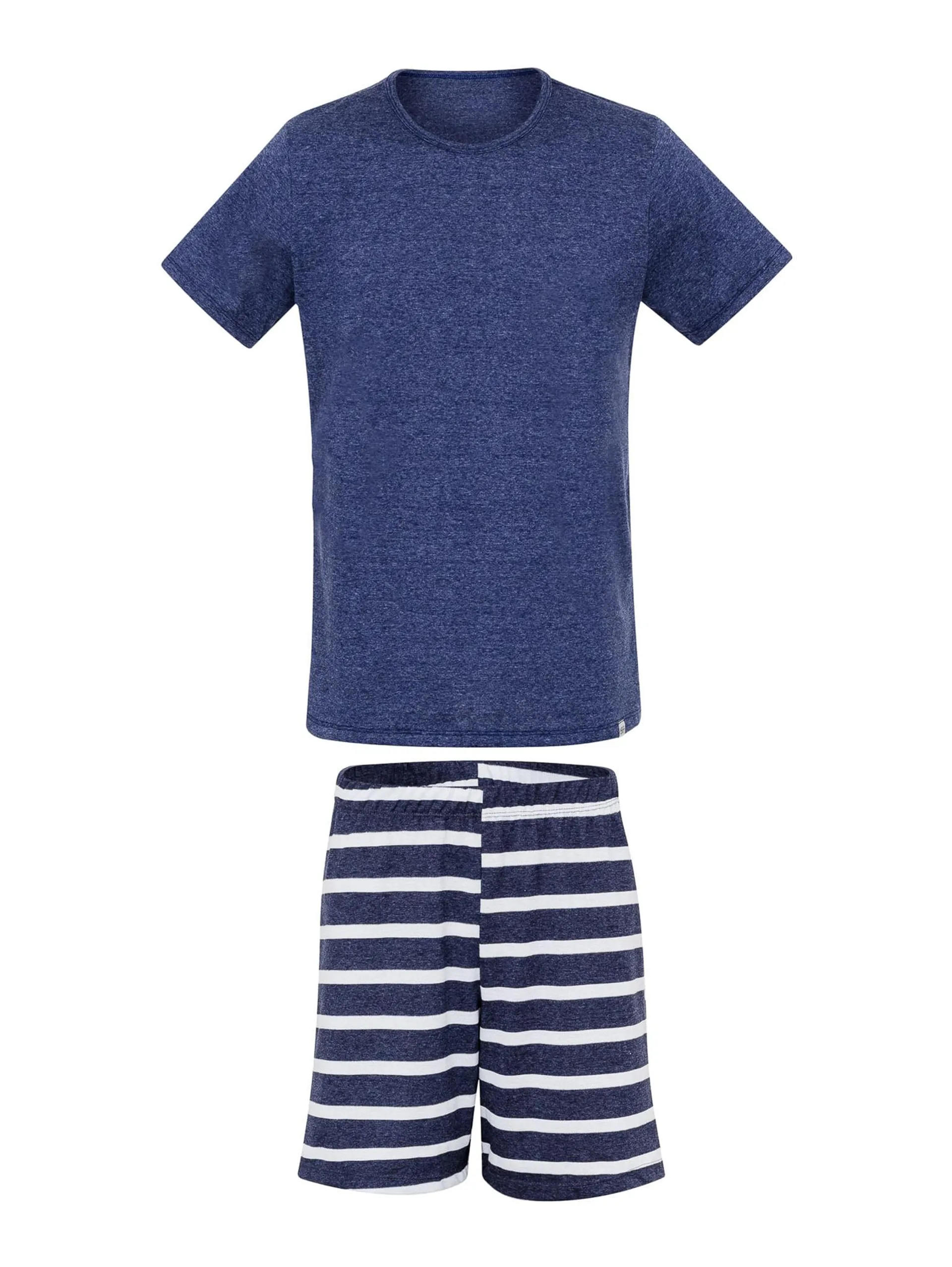 Pijama Masculino Manga Curta Blue Stripes