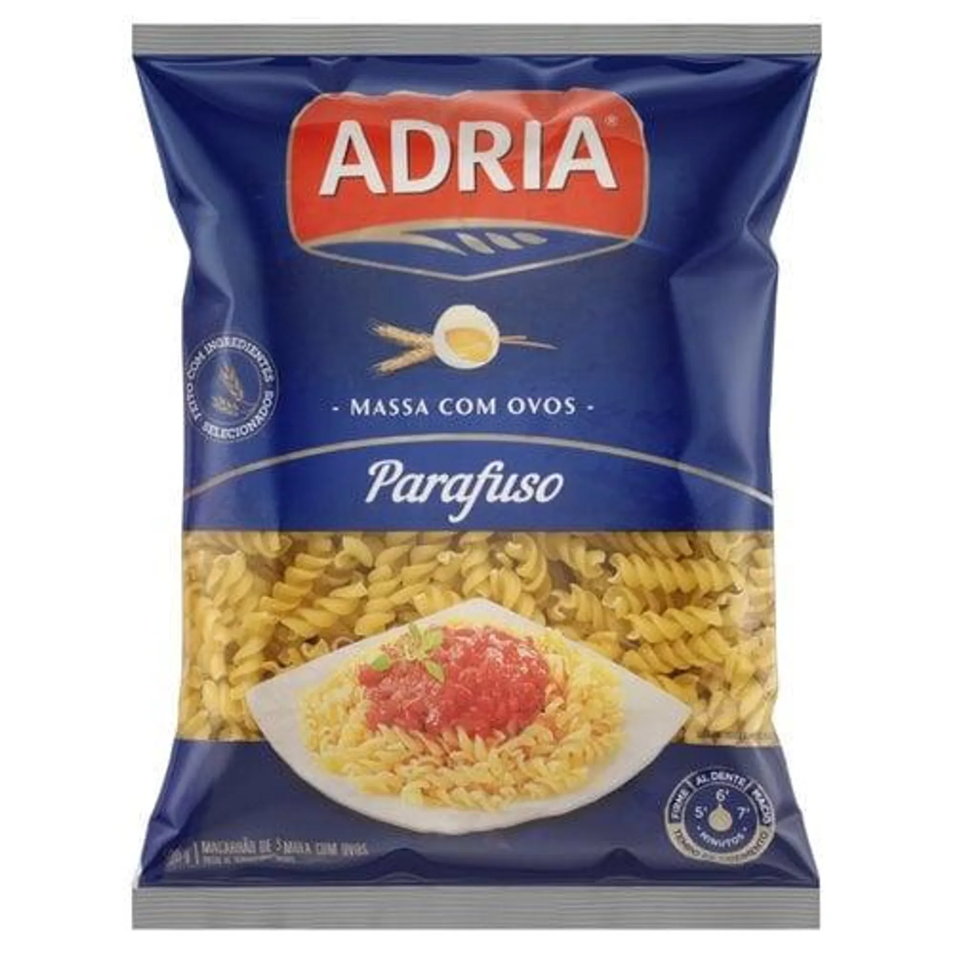 Macarrão de Sêmola com Ovos Parafuso Adria Pacote 500g