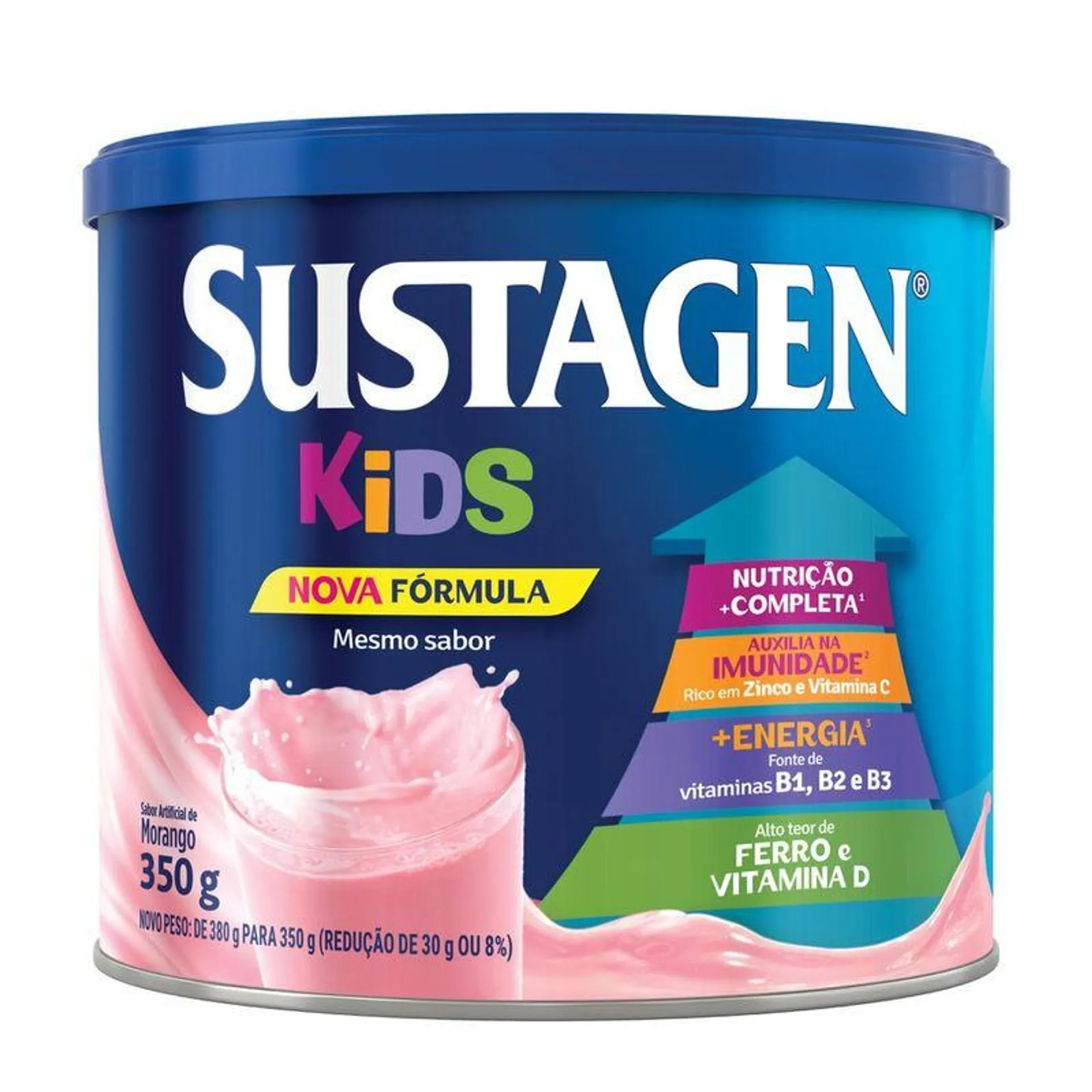 Complemento Alimentar Sustagen Kids Sabor Morango - Lata 350g