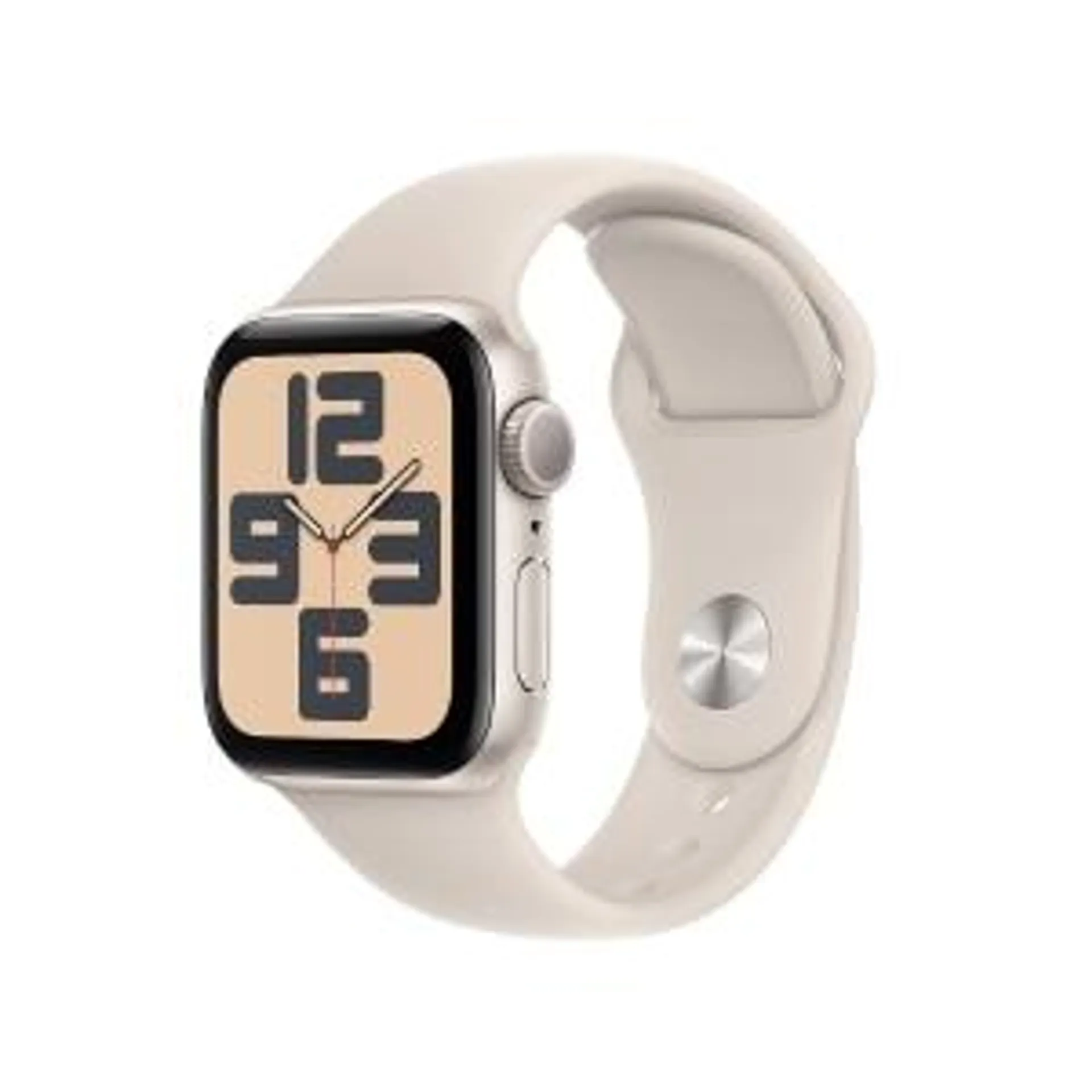 Apple Watch SE GPS • Caixa estelar de alumínio – 40 mm • Pulseira esportiva estelar – M/G