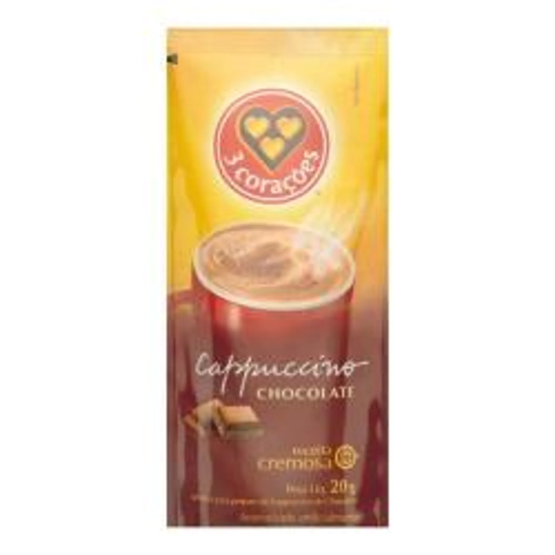 Café Cappucino 3 Corações Chocolate 20g