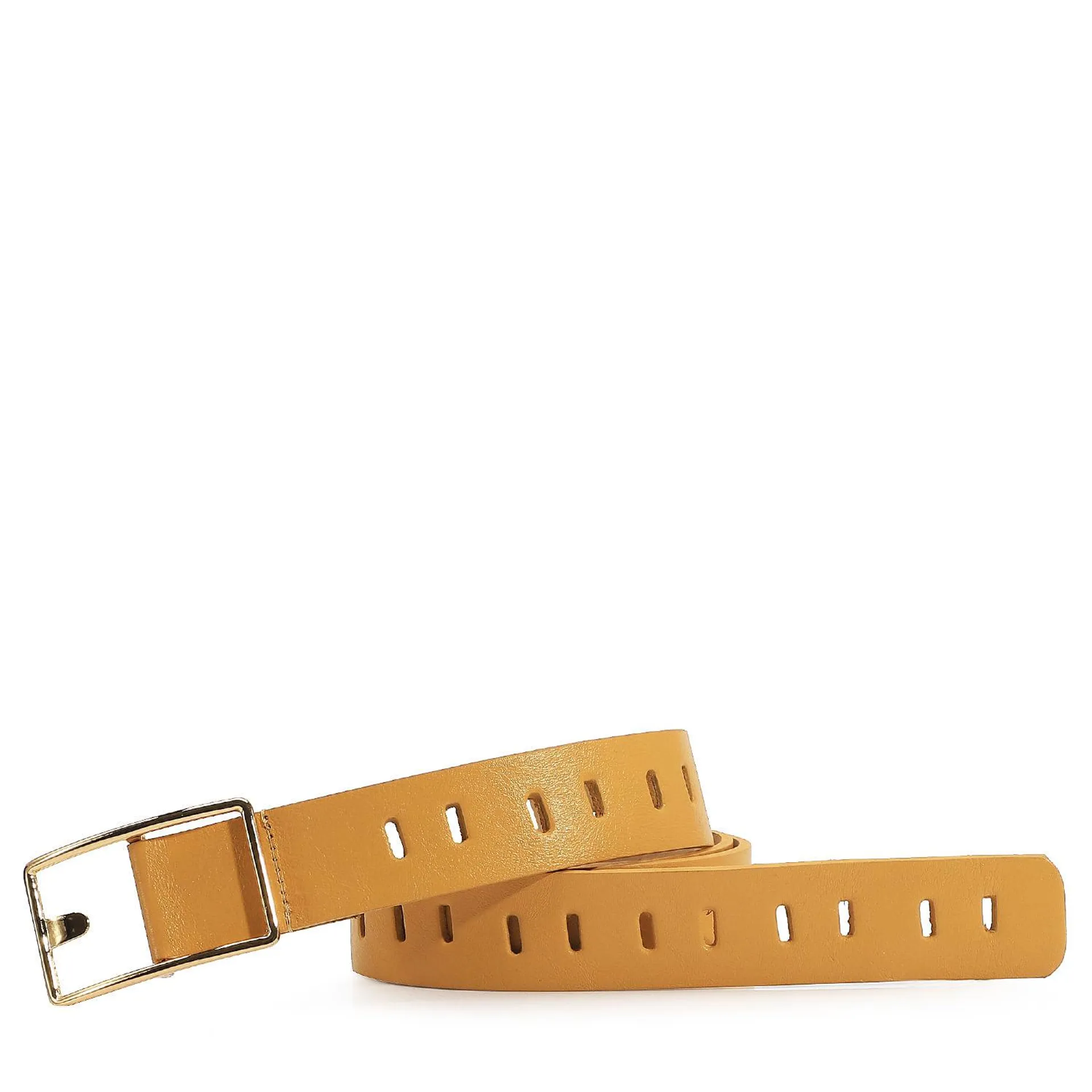 Cinto Couro Amarelo