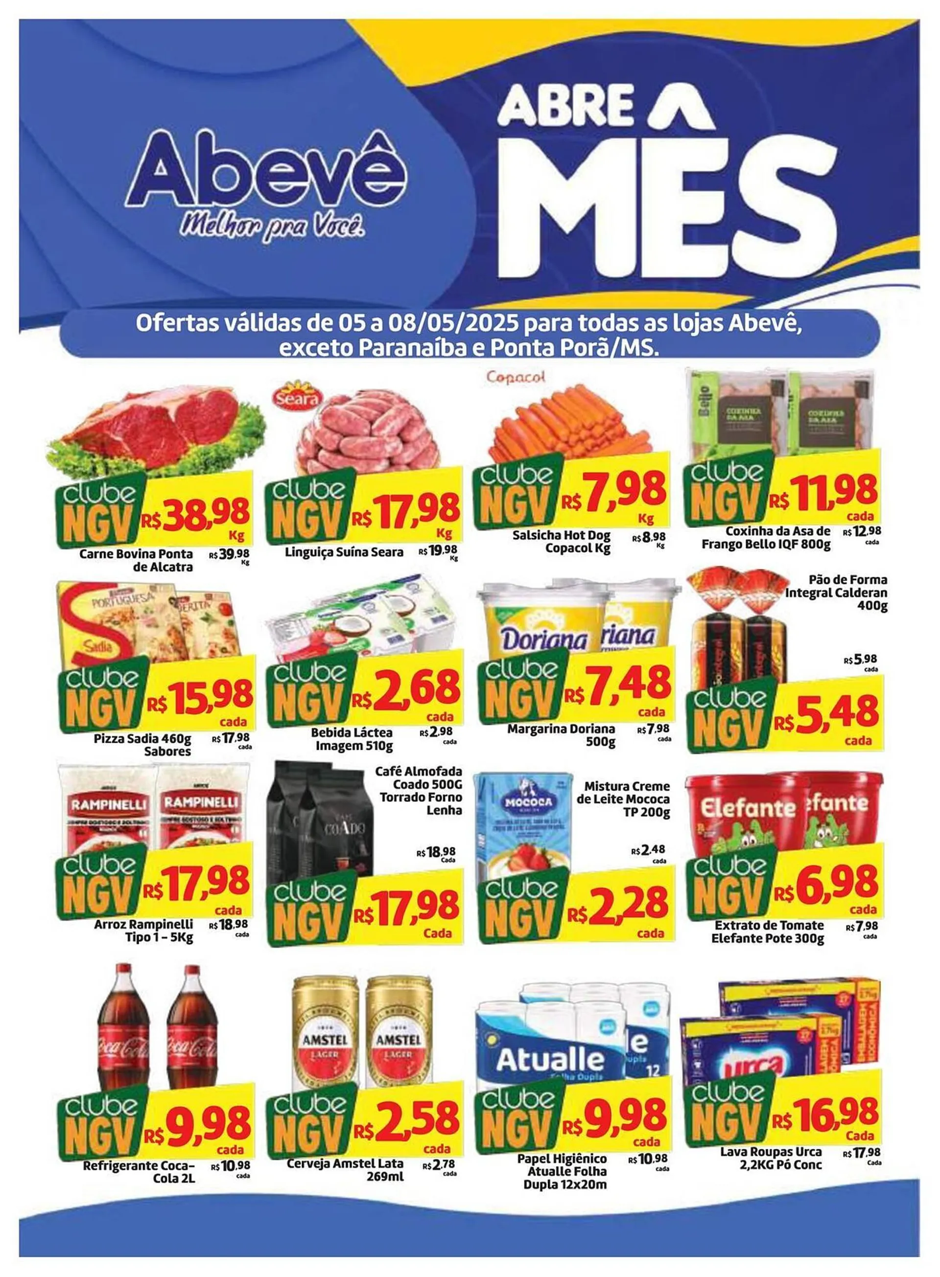Encarte de Catálogo Abevê Supermercados 5 de maio até 8 de maio 2025 - Pagina 1