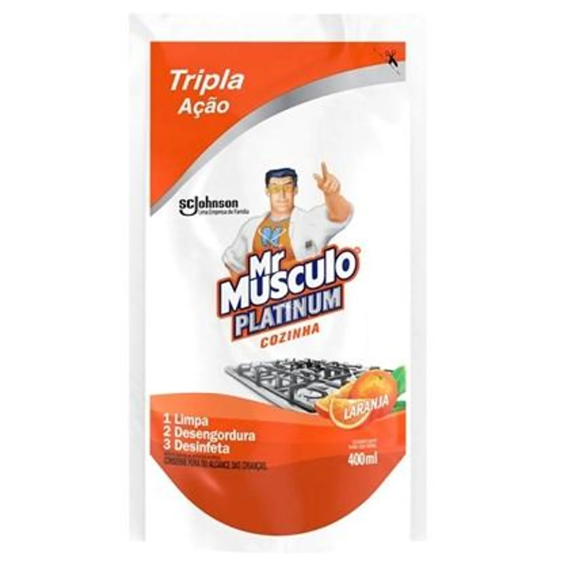 Limpador Desengordurante para Cozinha Refil 400ml Laranja 1 UN Mr Músculo