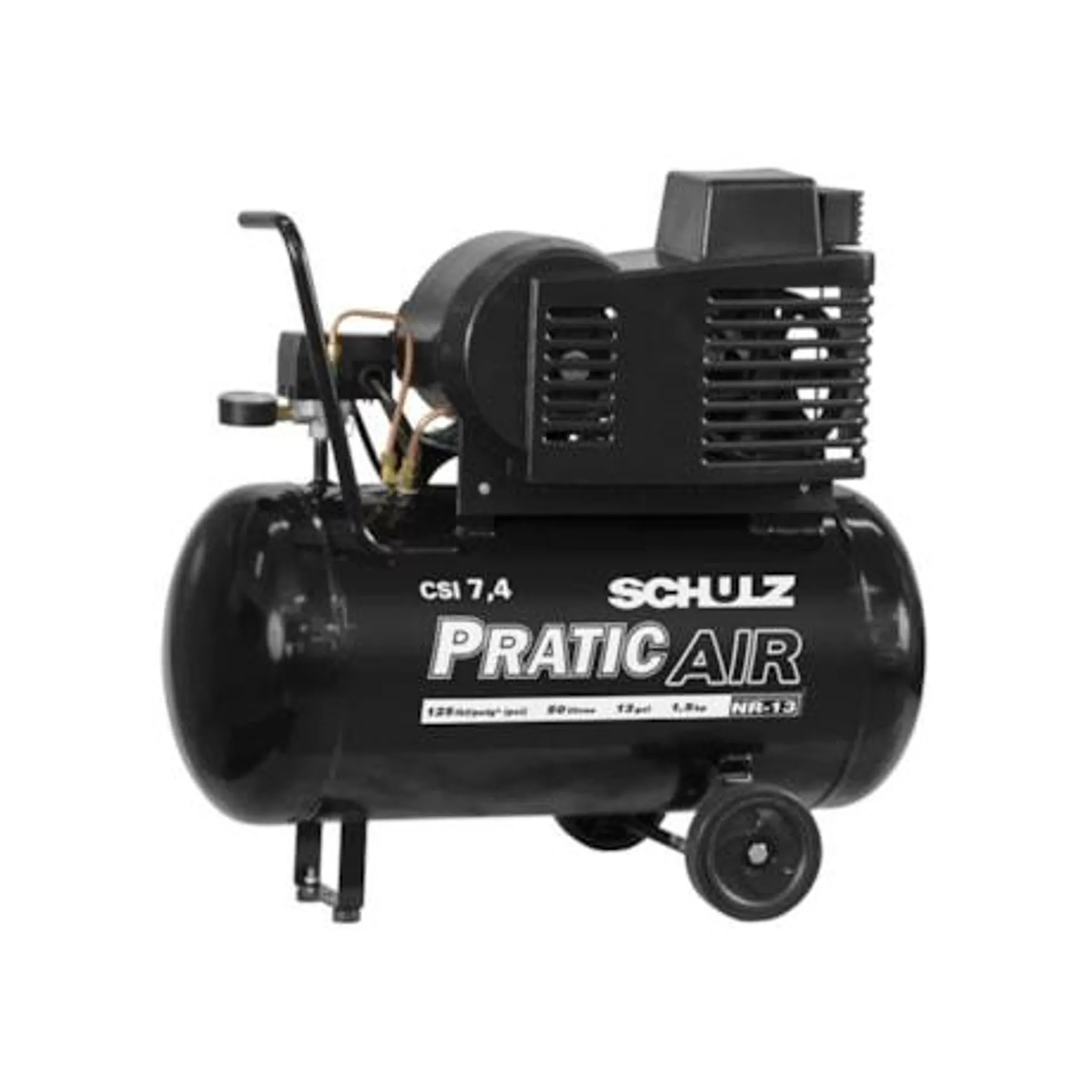 Compressor de Ar 7.4 Pés 125 Psi 50 Litros 220V Monofásico com Rodas CSI7.4/50 SCHULZ