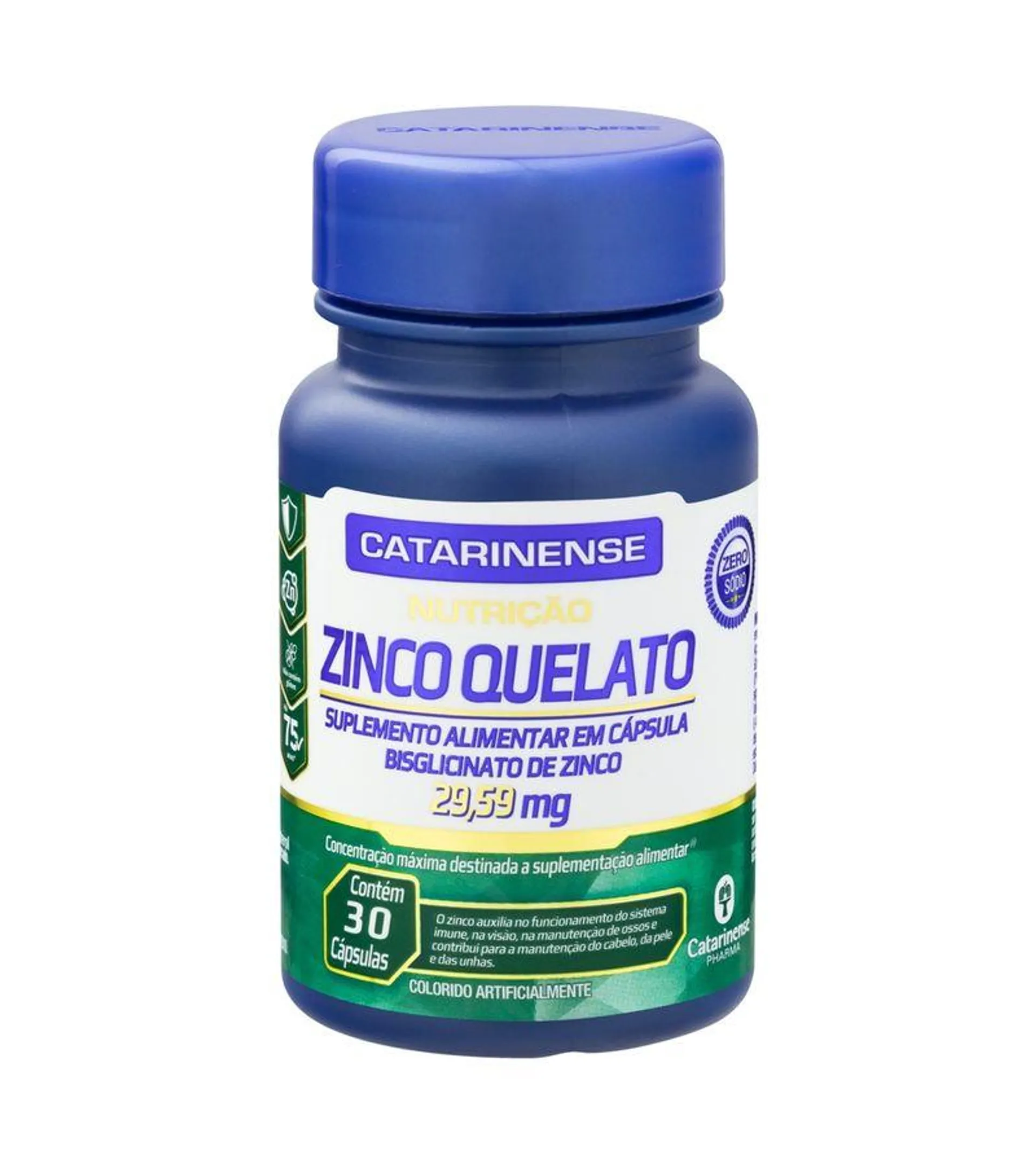 Zinco Quelato Catarinense Com 30 Capsulas 29,5mg