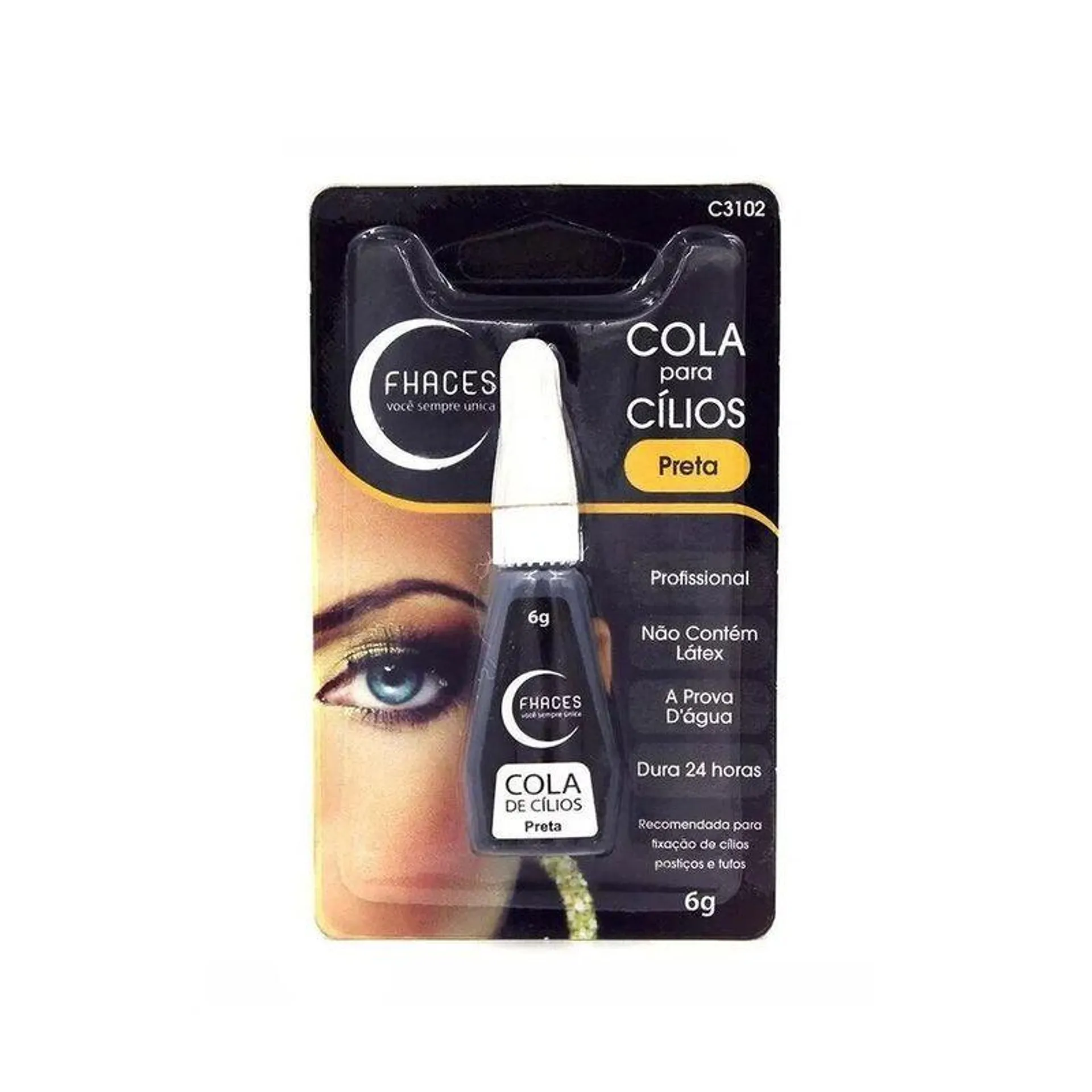 Cola Cílios Fhaces Dark Preto