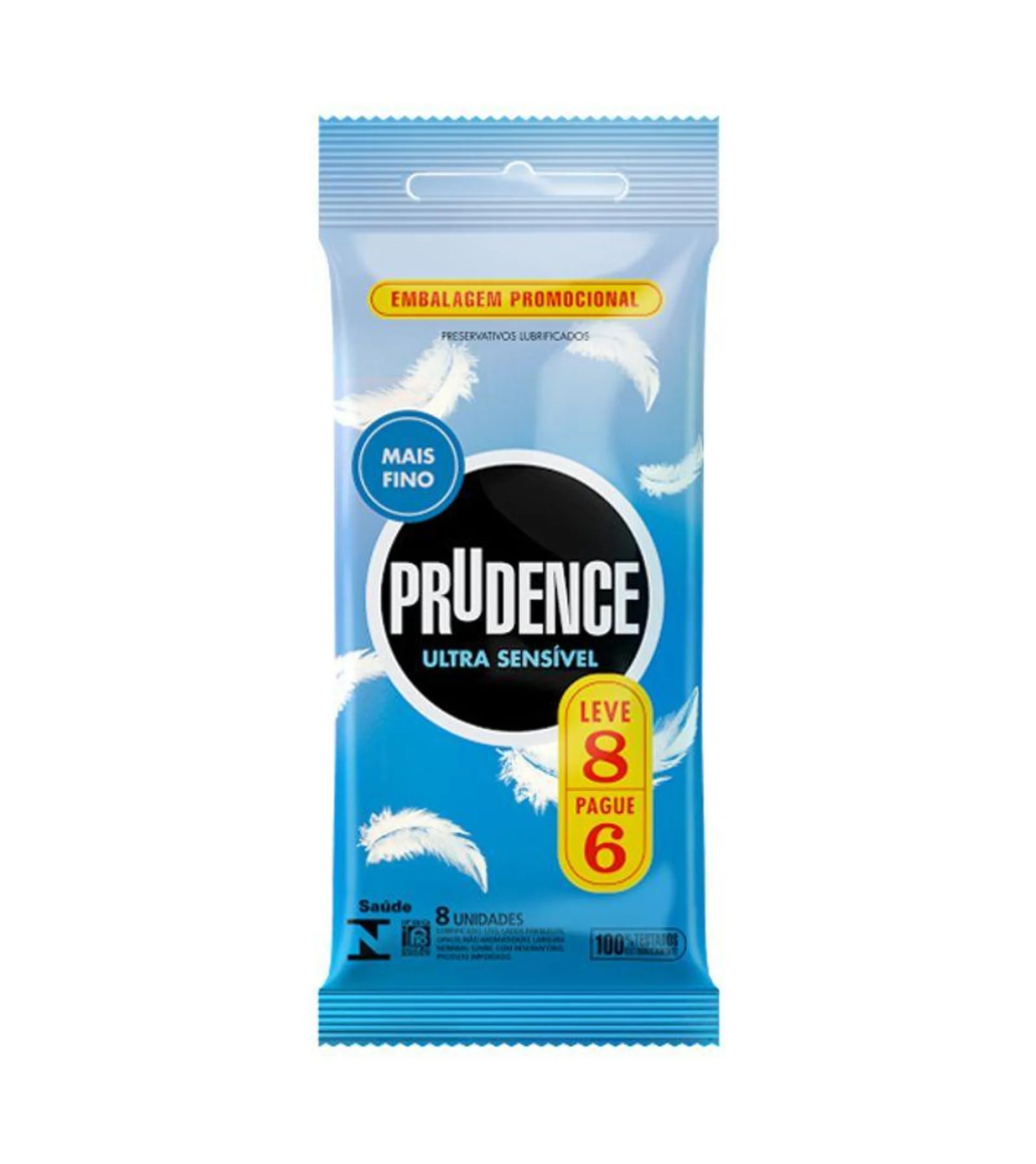 Preservativo Prudence Ultra Sensivel Leve 8 Pague 6 Unidades