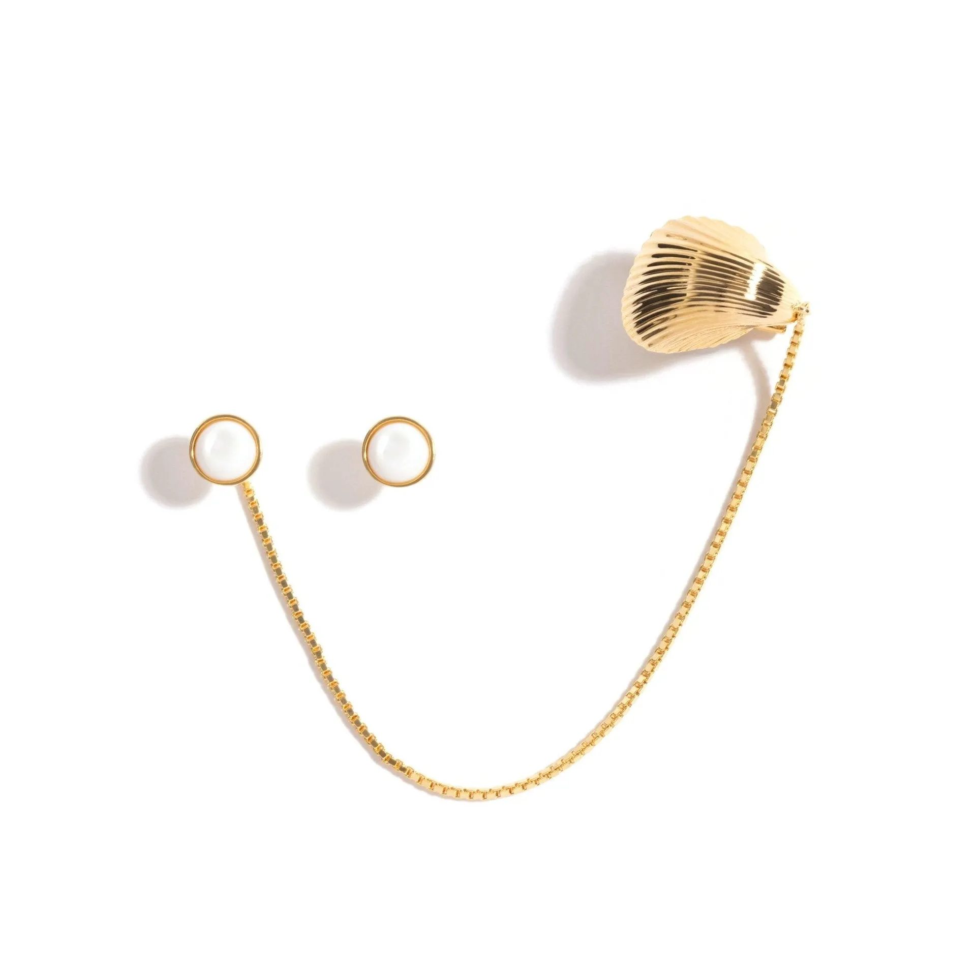 Piercing Mare | Prata com Ouro Amarelo 18K e Madrepérolas