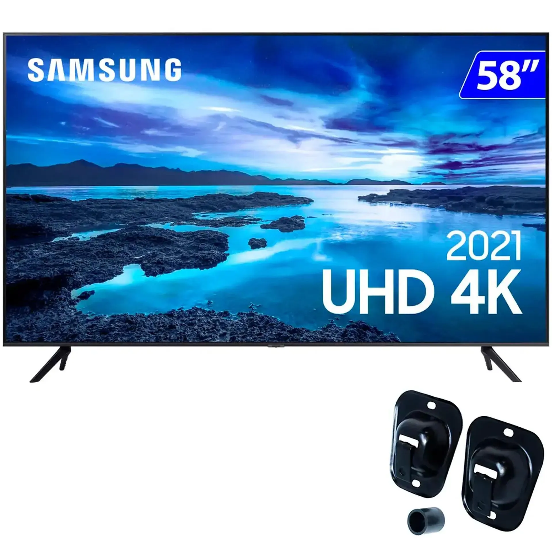 Smart TV Samsung 58" 4K Wi-Fi Tizen + Suporte Fixo Bedin Sat BU-23