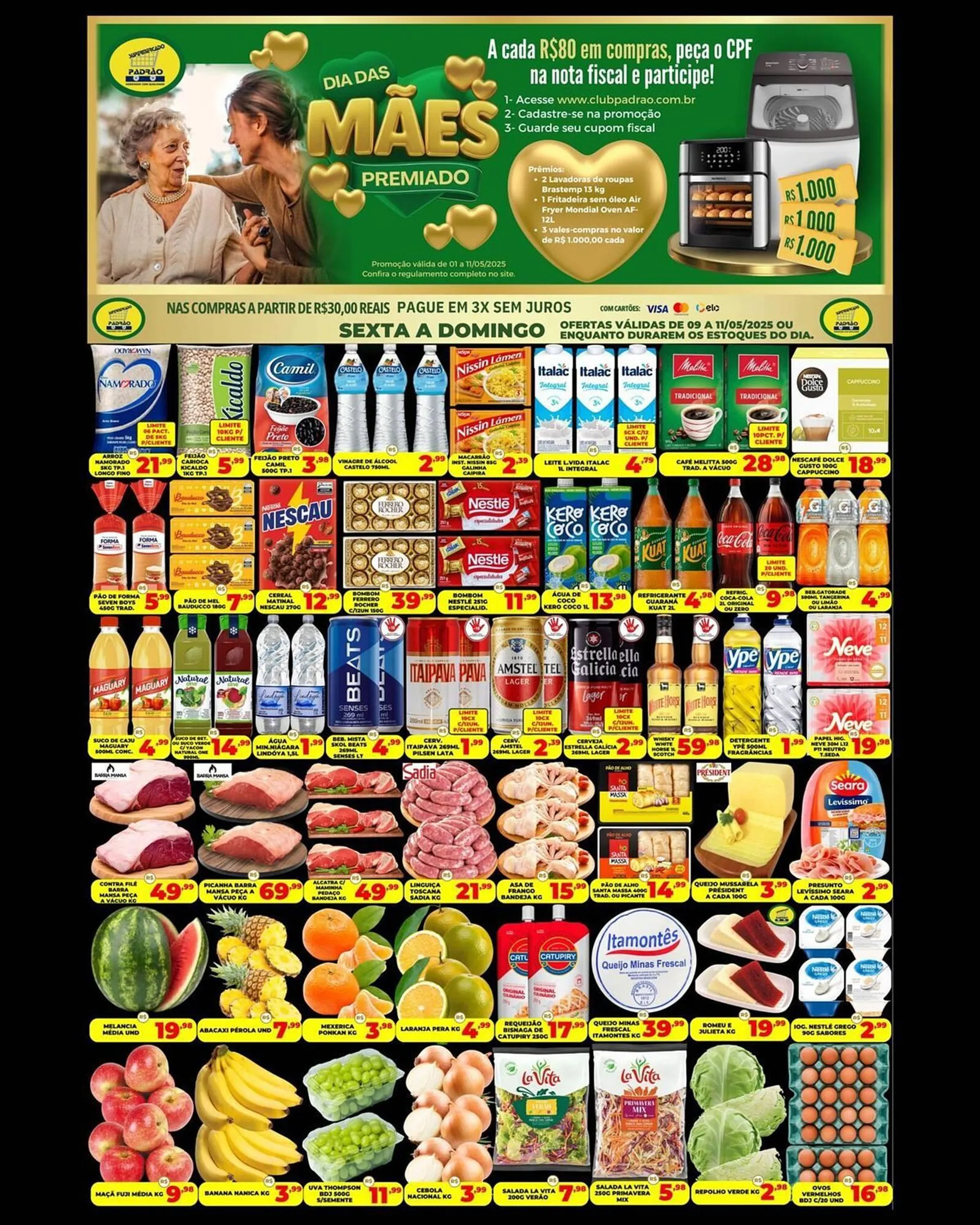 Encarte de Catálogo Supermercado Padrão 9 de maio até 11 de maio 2025 - Pagina 1