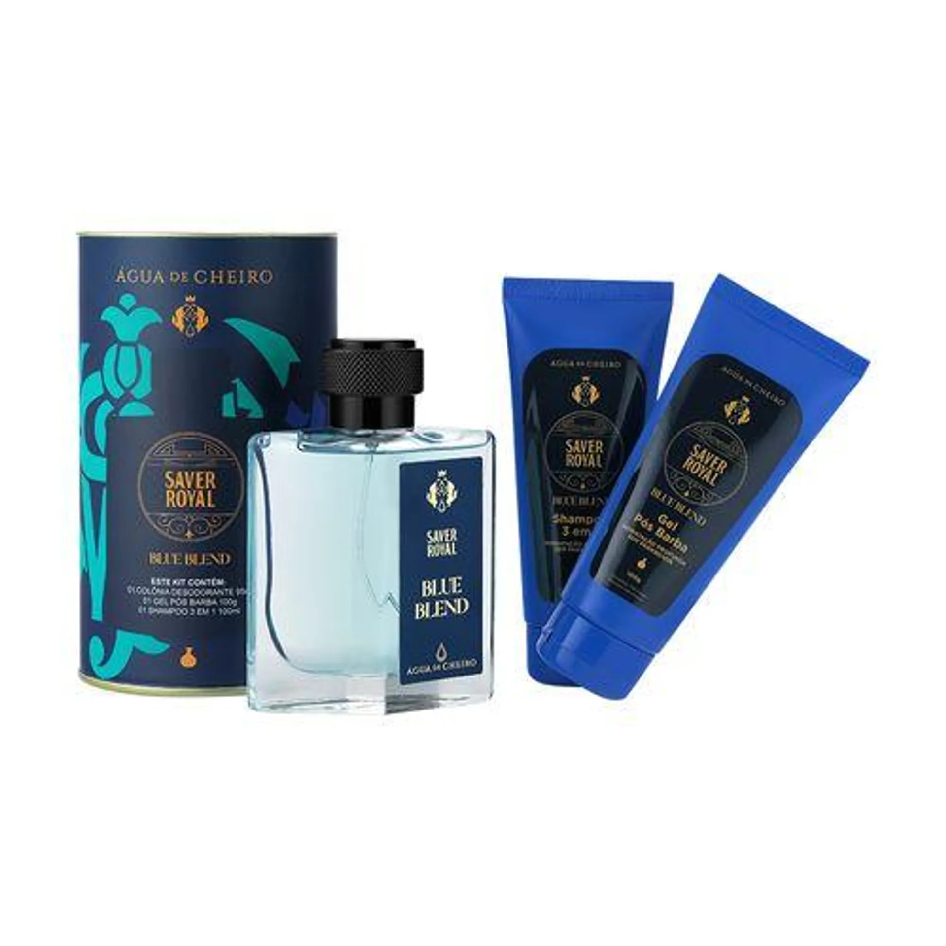 Kit Hydros Blue Blend (Deo Colônia + Gel pós Barba + Shampoo)