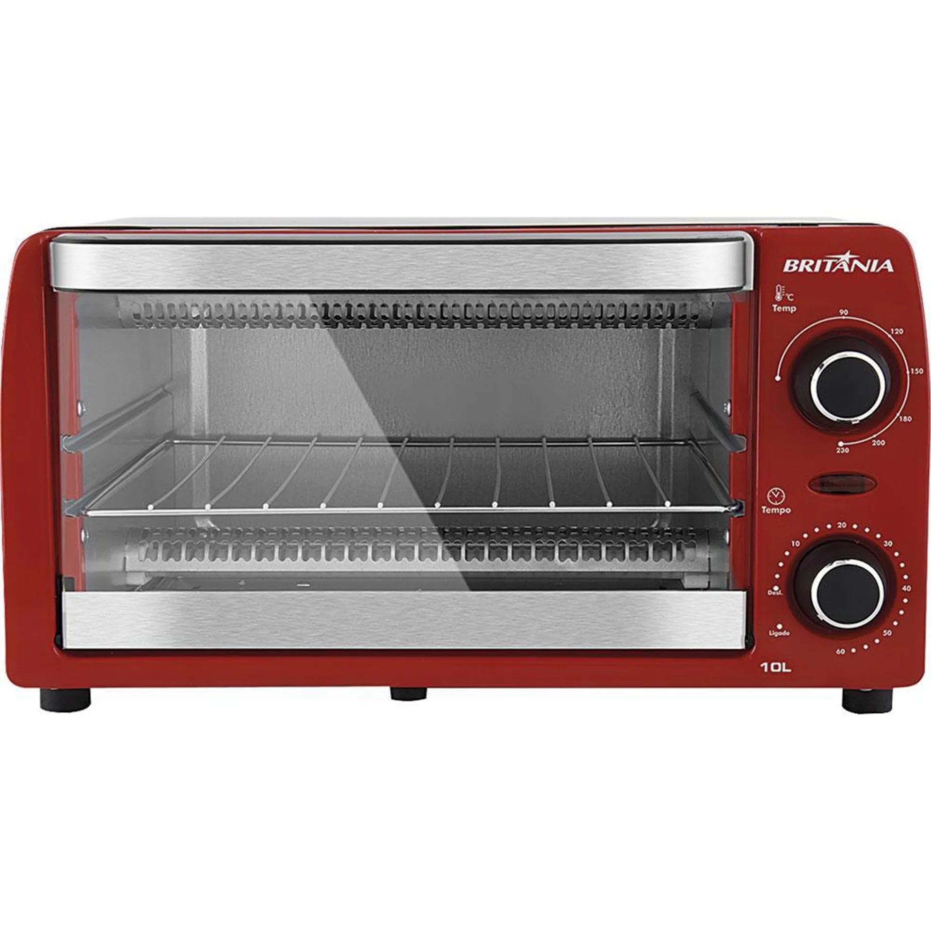 Forno Elétrico 10L Britânia BFE10V com Timer Vermelho 127V