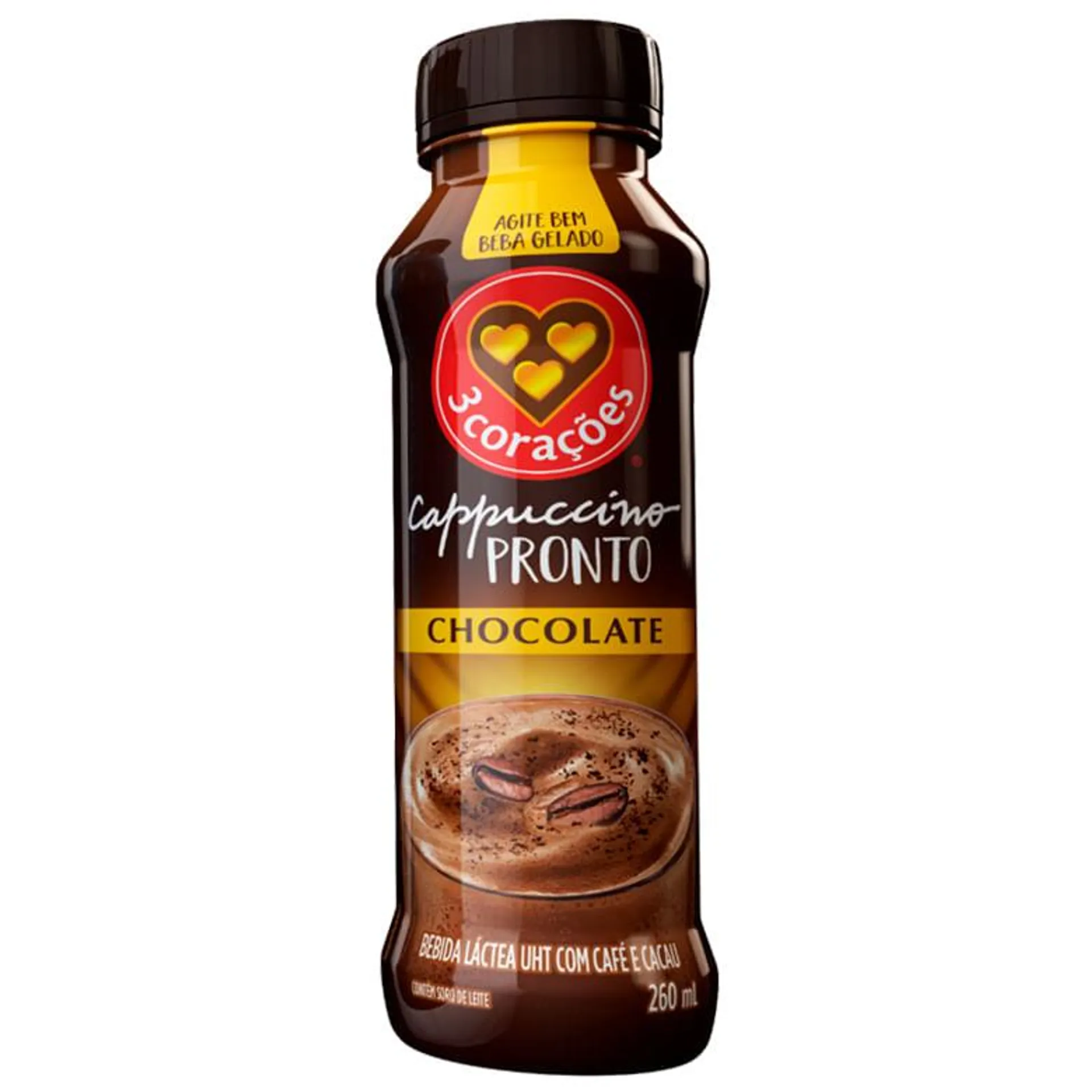 Bebida Láctea 3 Corações Capuccino Chocolate 260ml