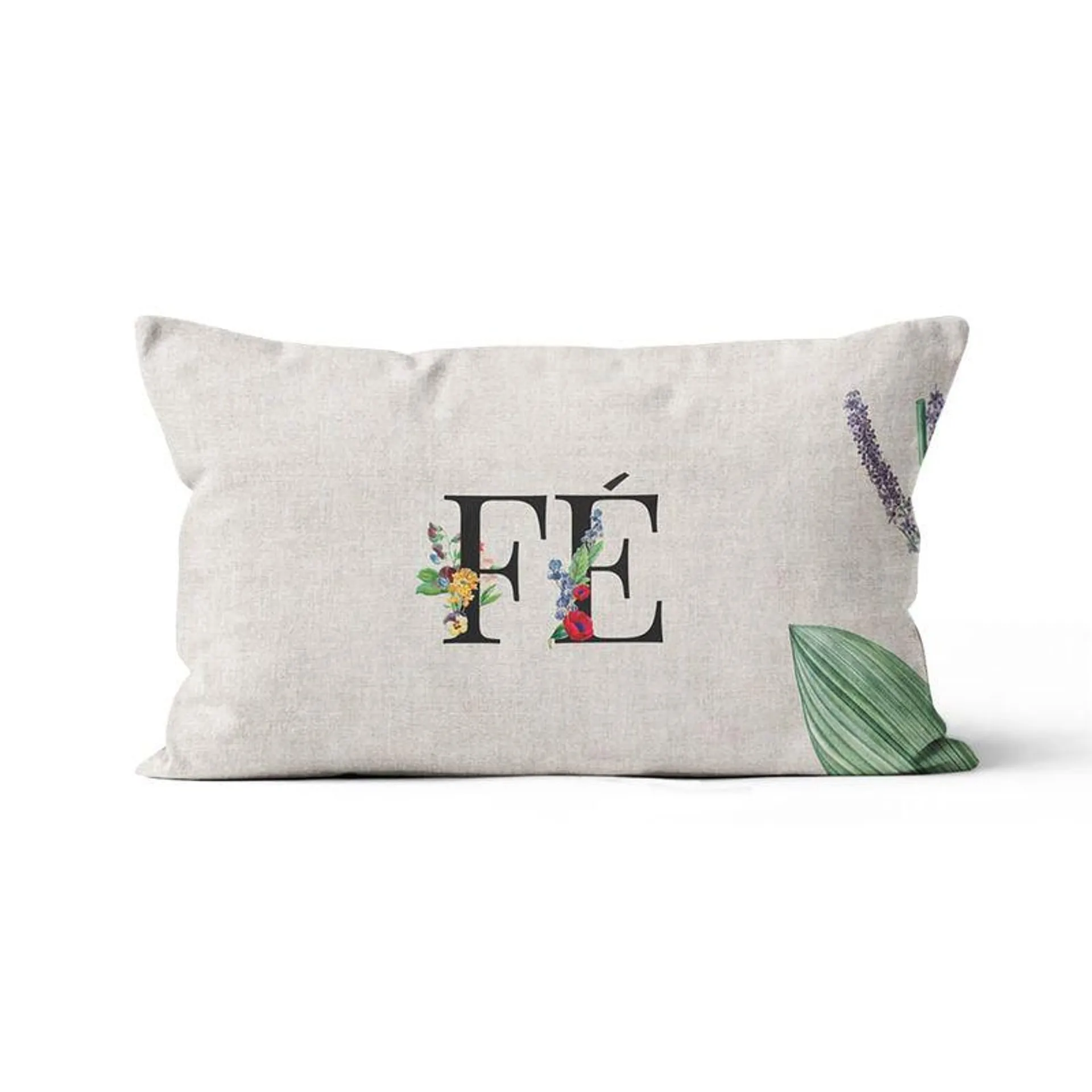 Capa Almofada Oblong Microfibra Fé 30x50cm - Tuti Gottô
