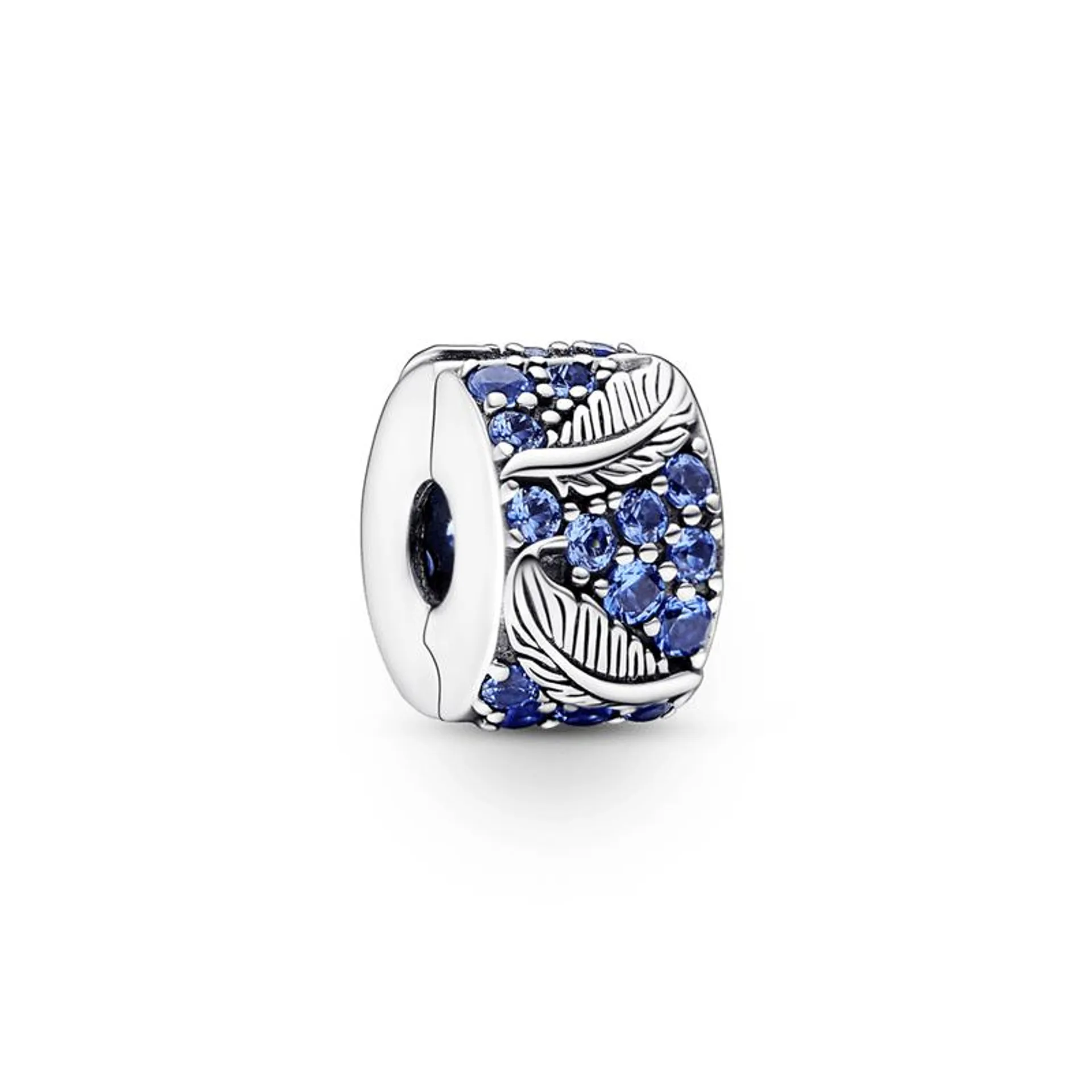 Charm Com Clip Pena Curva E Pave