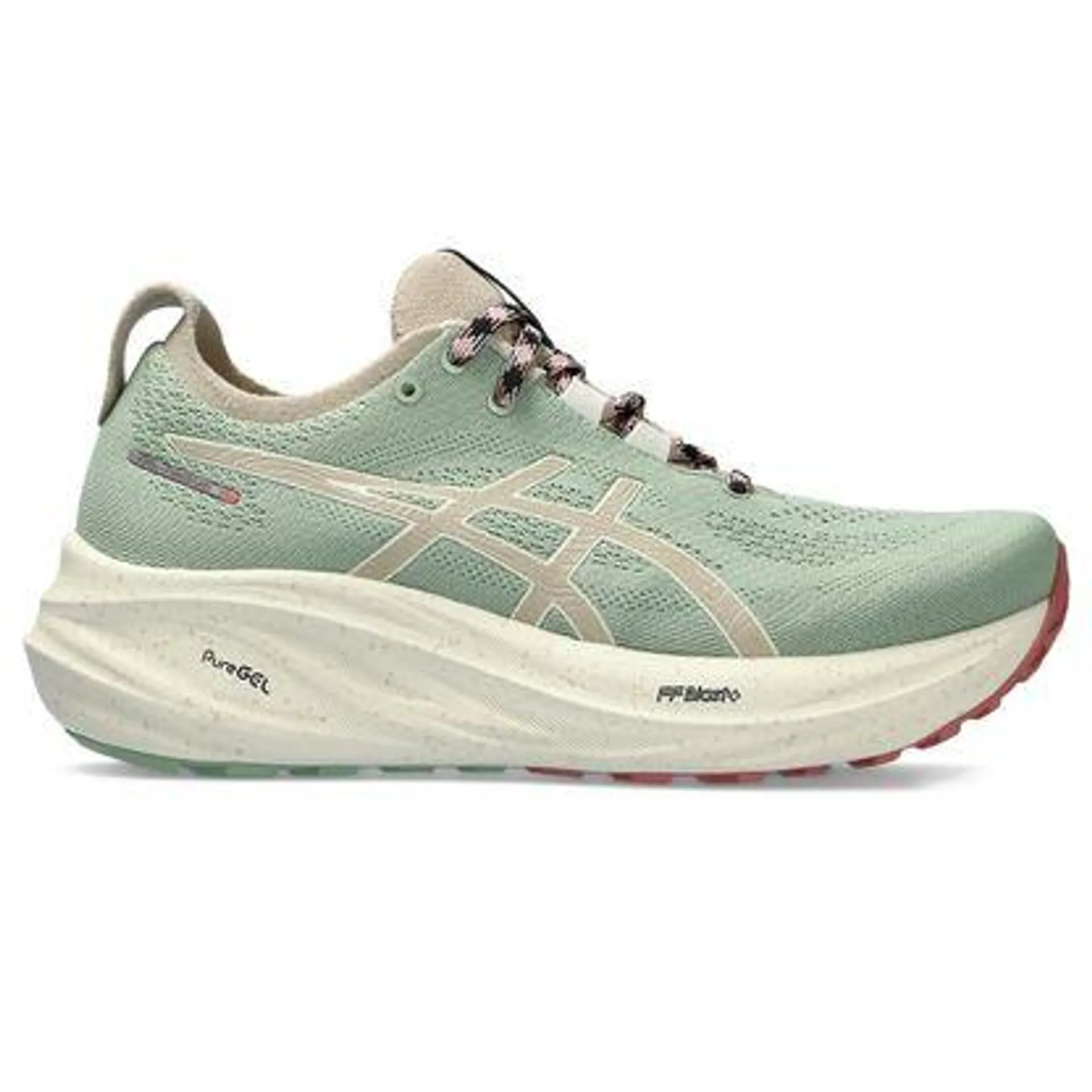 Tênis ASICS GEL-Nimbus 26 TR - Feminino - Verde com Creme e Laranja