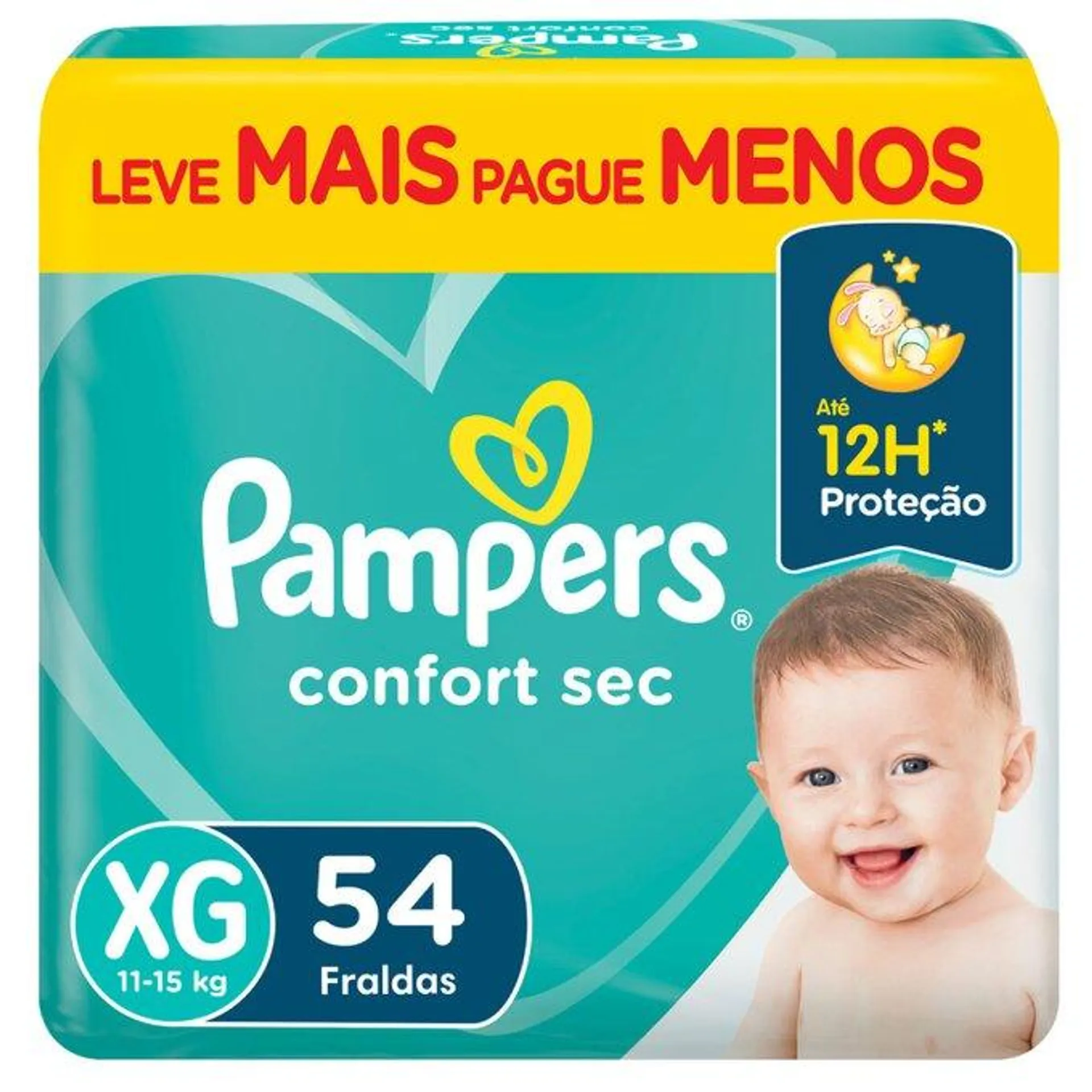 Fralda Pampers Confort Sec Bag Xg Com 54 Unidades