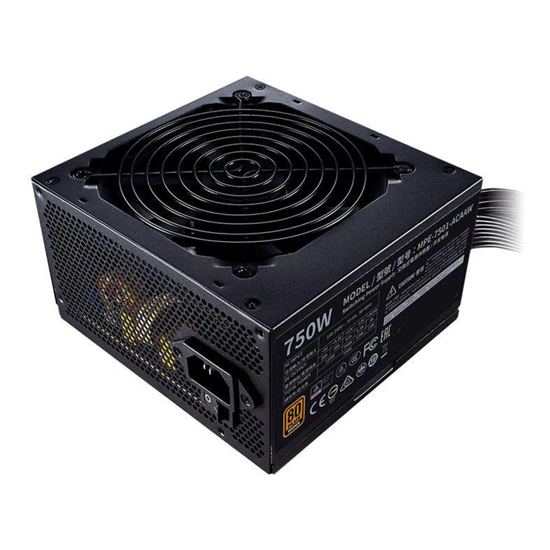 Fonte Cooler Master MWE 750 Bronze V2, 750W, 80 Plus Bronze, Preta, MPE-7501-ACAAW-BBR