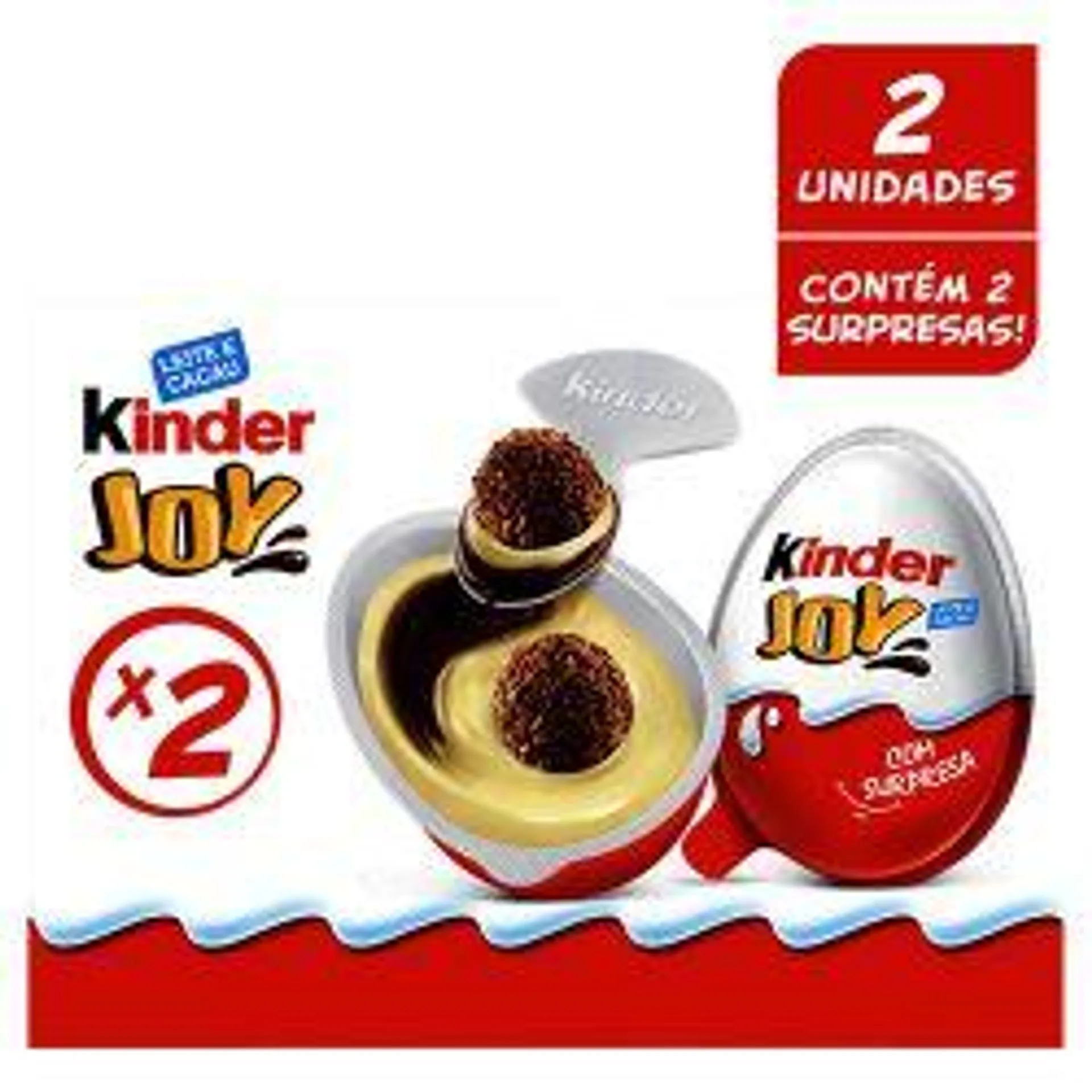 Pack Chocolate Recheio Creme De Cacau E Leite Kinder Joy Cx 40g 2 Un