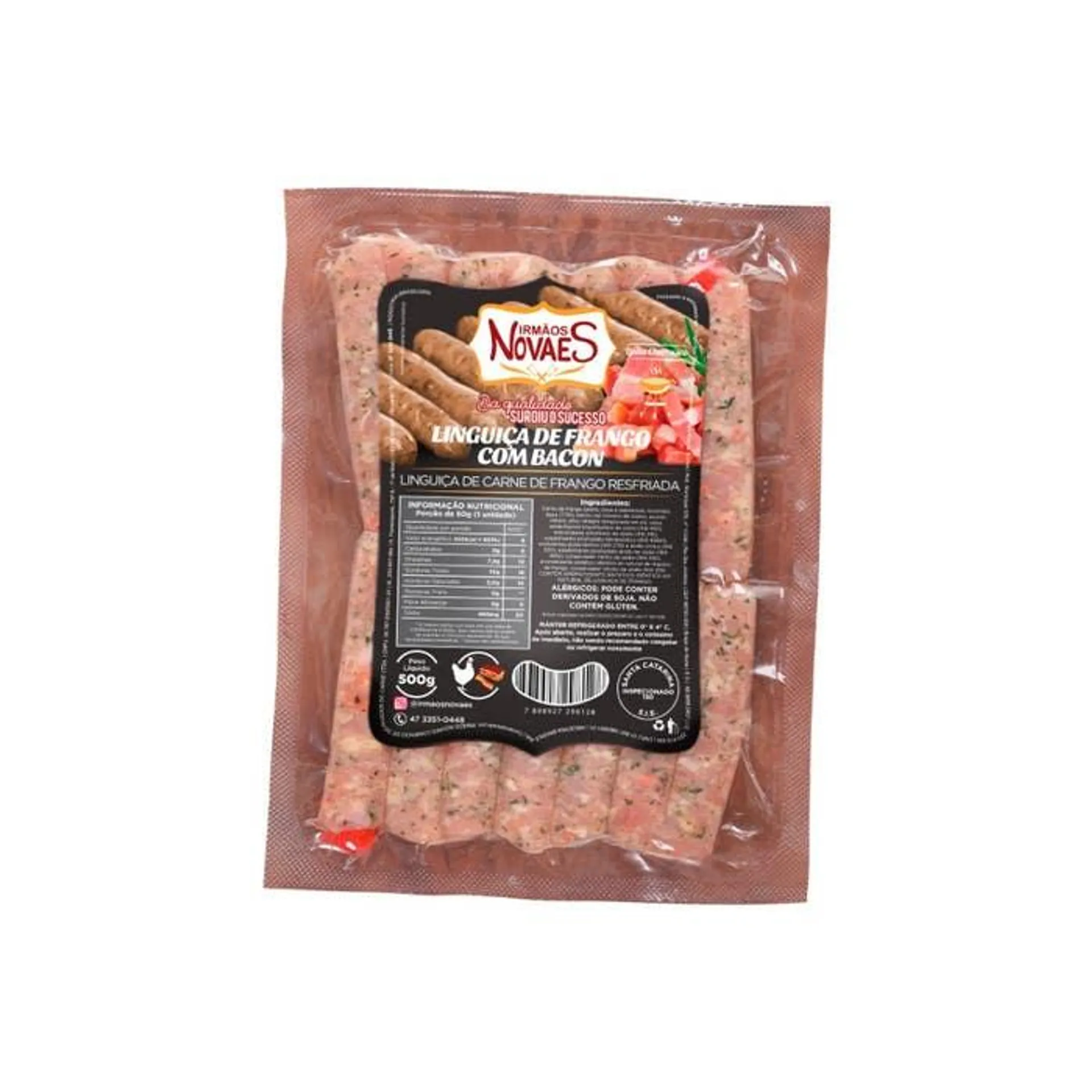 Linguiça Novaes Premium Frango Com Bacon Resfriada 500g