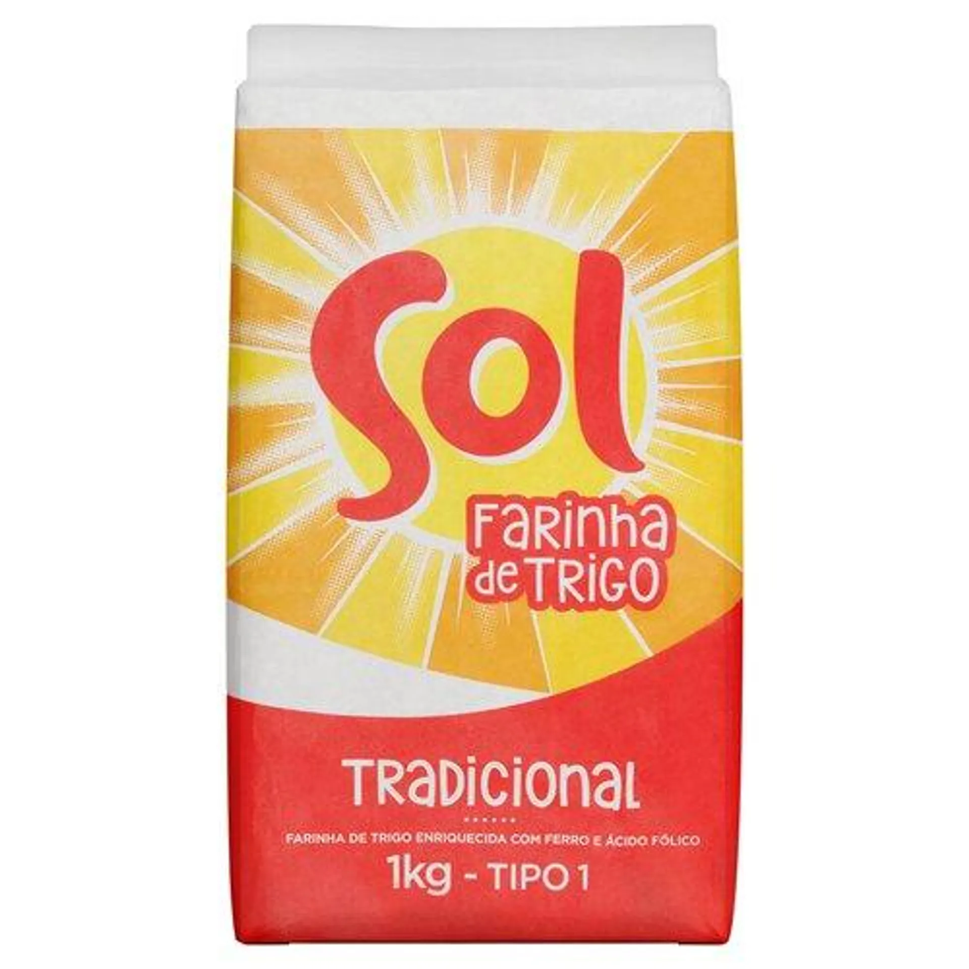 Farinha de Trigo Tradicional SOL Pacote 1kg