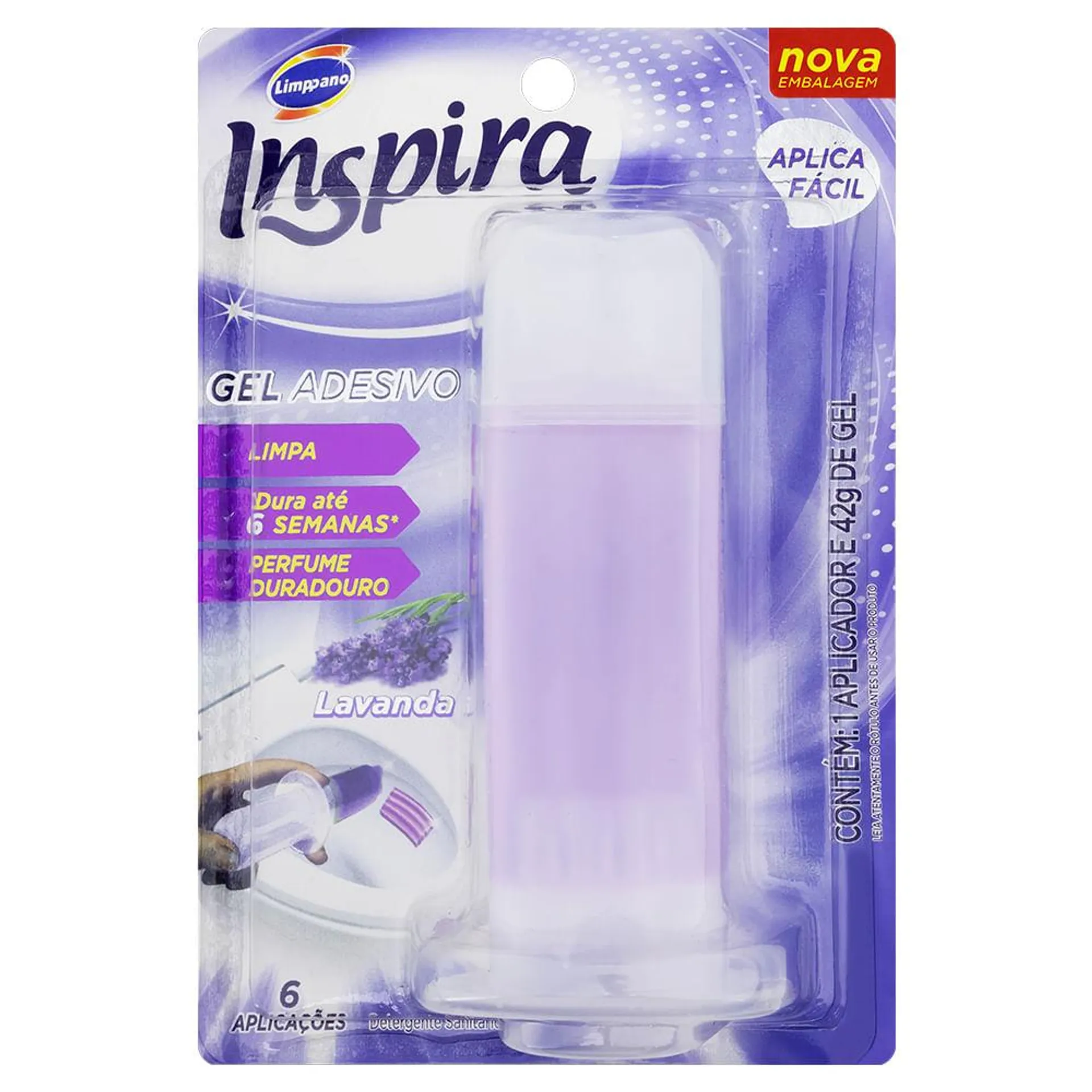 Detergente Sanitário Gel Adesivo com Aplicador Lavanda Inspira 42g