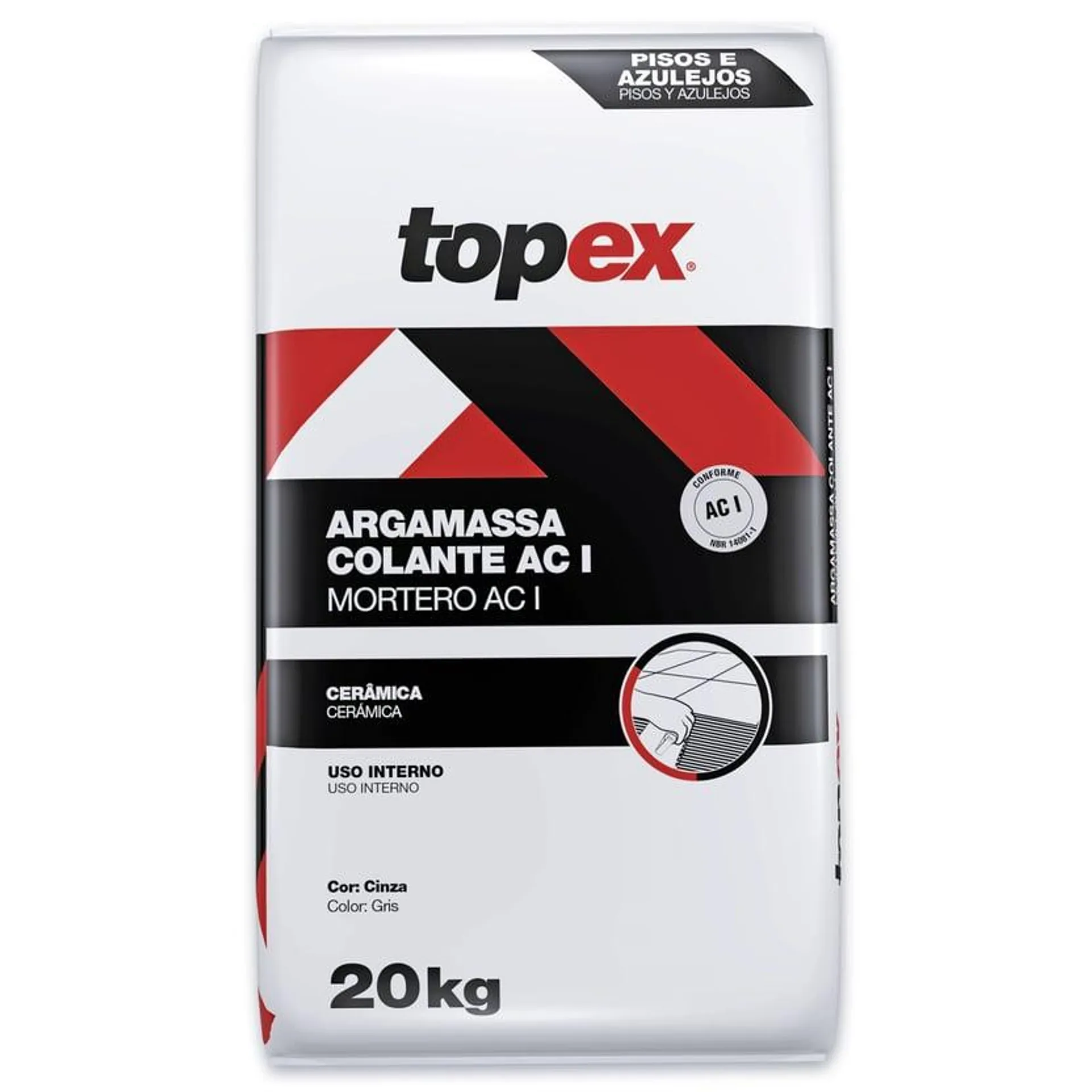 Argamassa ACI Interno Cinza 20kg Topex