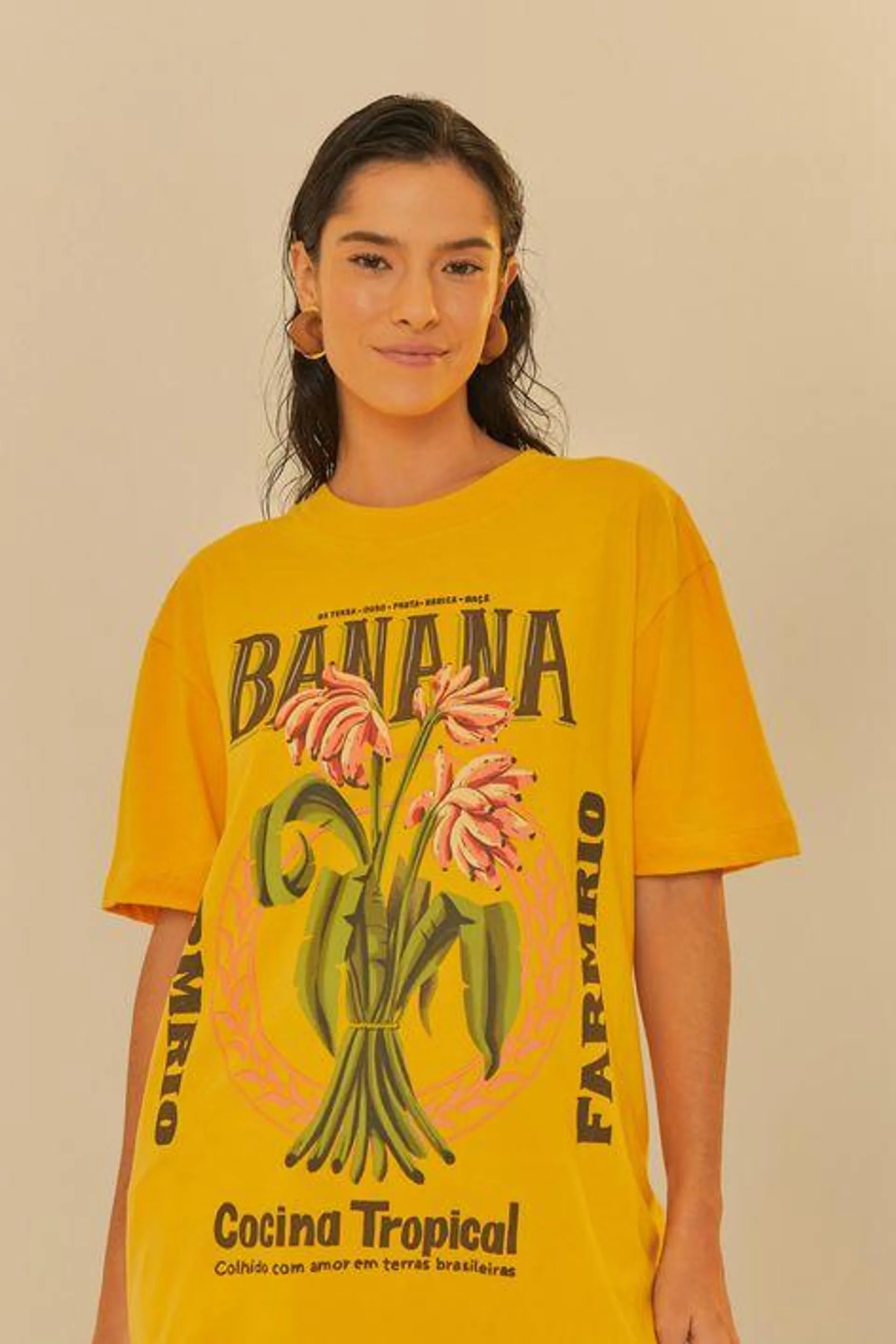 T-Shirt Média Banana Cocina Tropical Amar