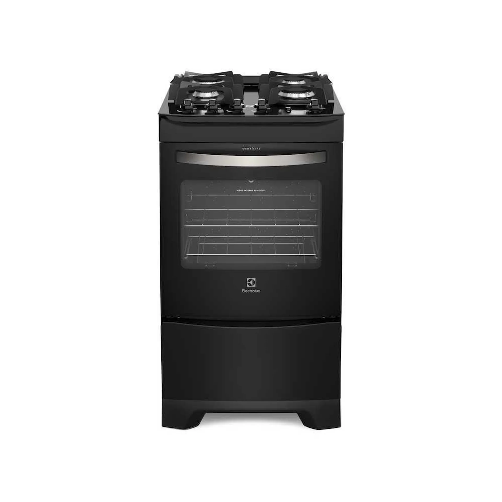 Fogão de Piso 4 Bocas Electrolux Preto Bivolt 52LPV - 127v/220v