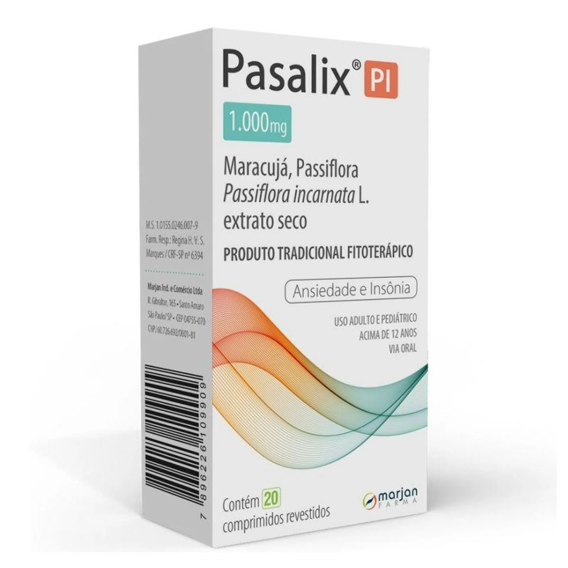 Pasalix PI 1000mg Marjan 20 Comprimidos