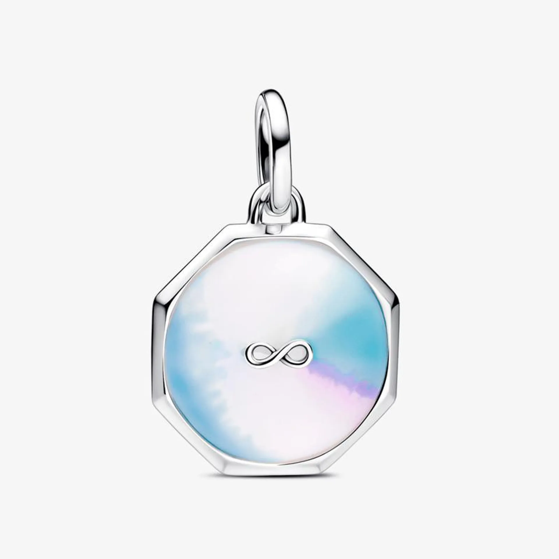 Charm Prata Medalhao Infinito Celestial