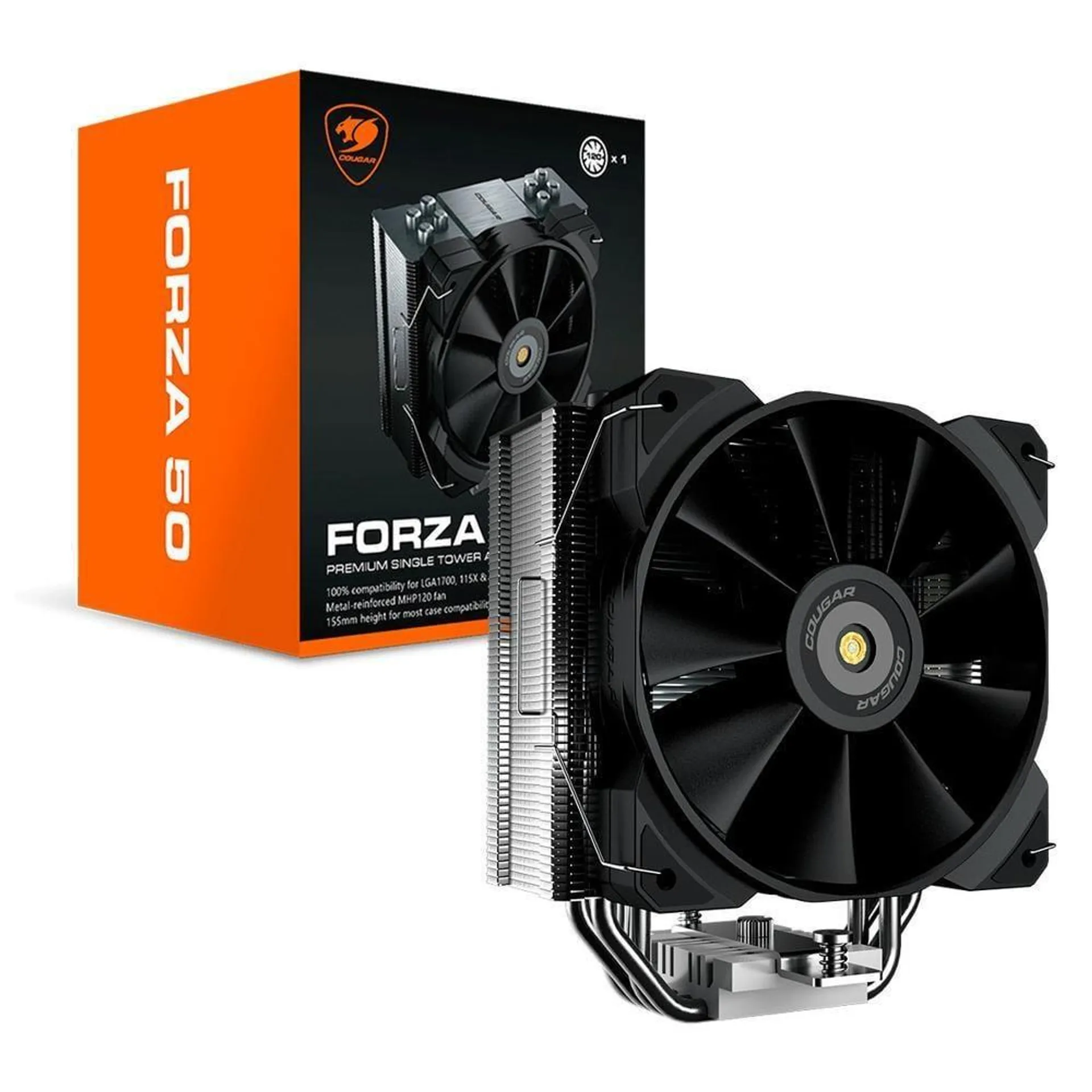 Cooler para processador Cougar Forza 50 120mm para Intel e AMD, 3MFZA50.0001