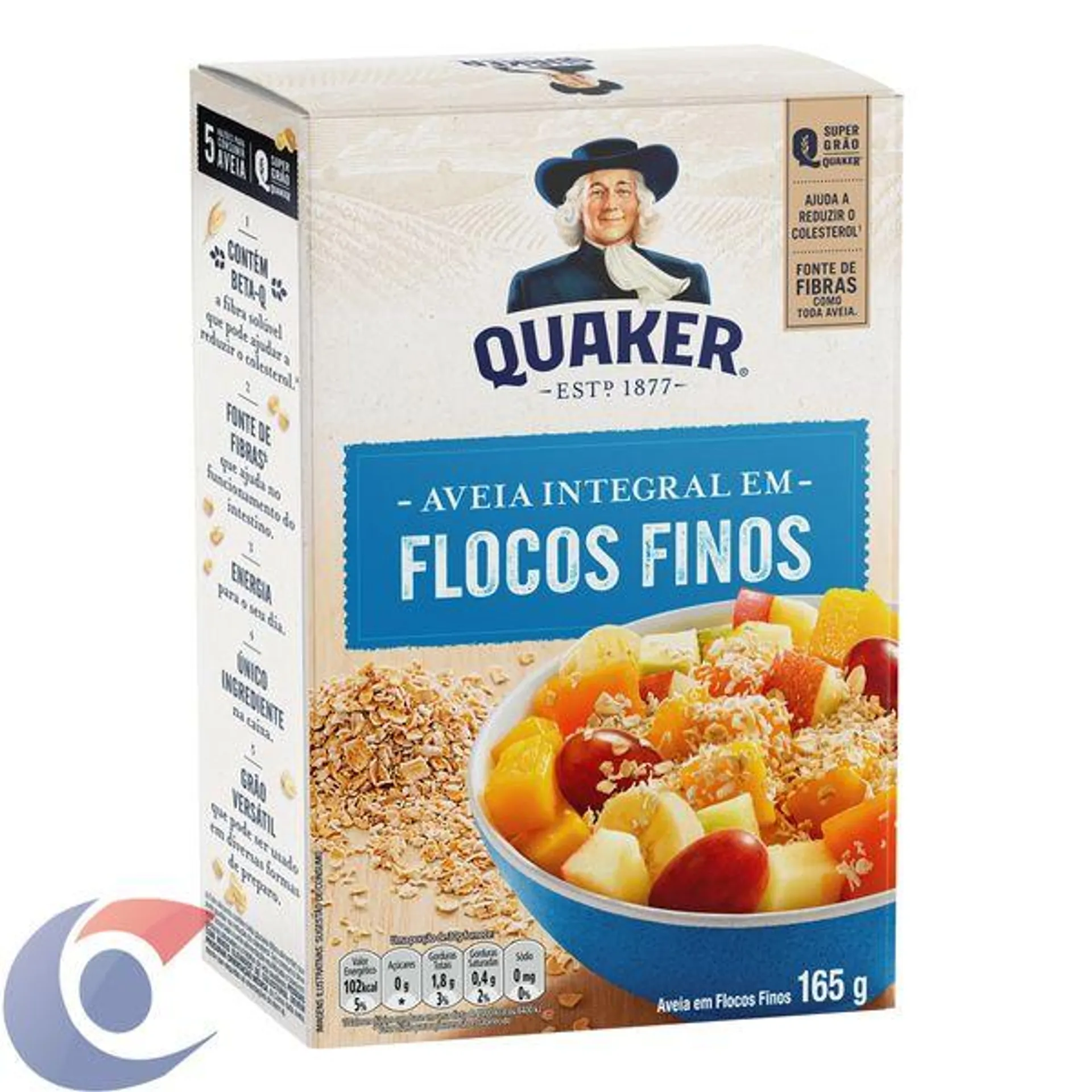 Aveia Em Flocos Finos Quaker Caixa 165g