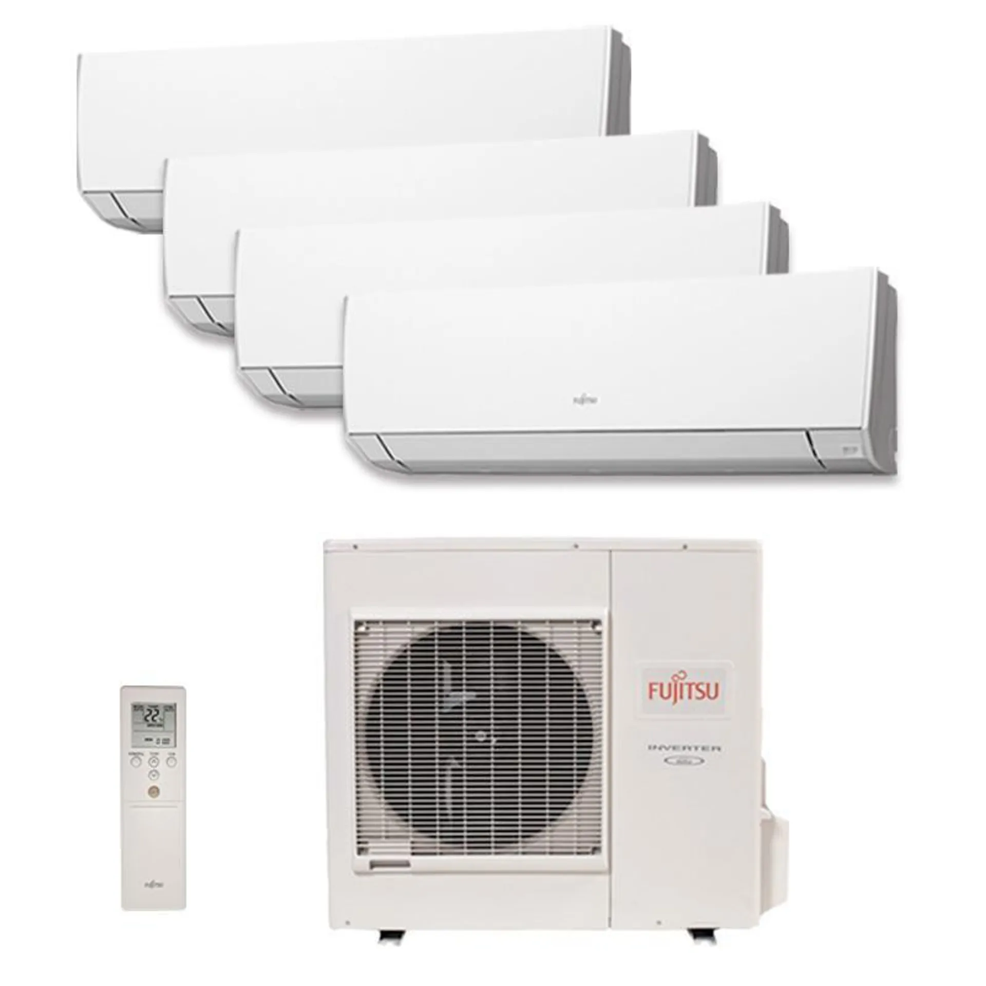 Ar Condicionado Multi Quadri Split Hw Inverter Fujitsu 3x9000+1x12000 Btus Quente/Frio 220V 1F AOBG30LAT4