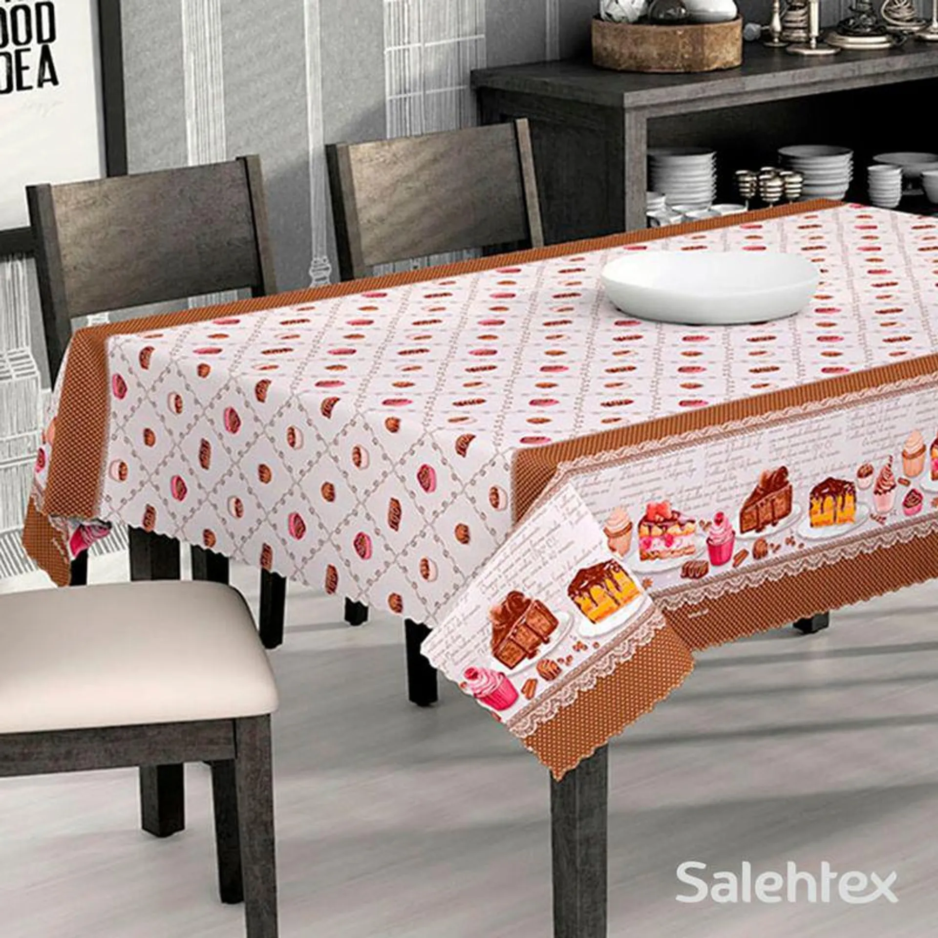 Toalha Mesa Pvc Térmica Retangular Confeitaria 138x220cm - Salehtex