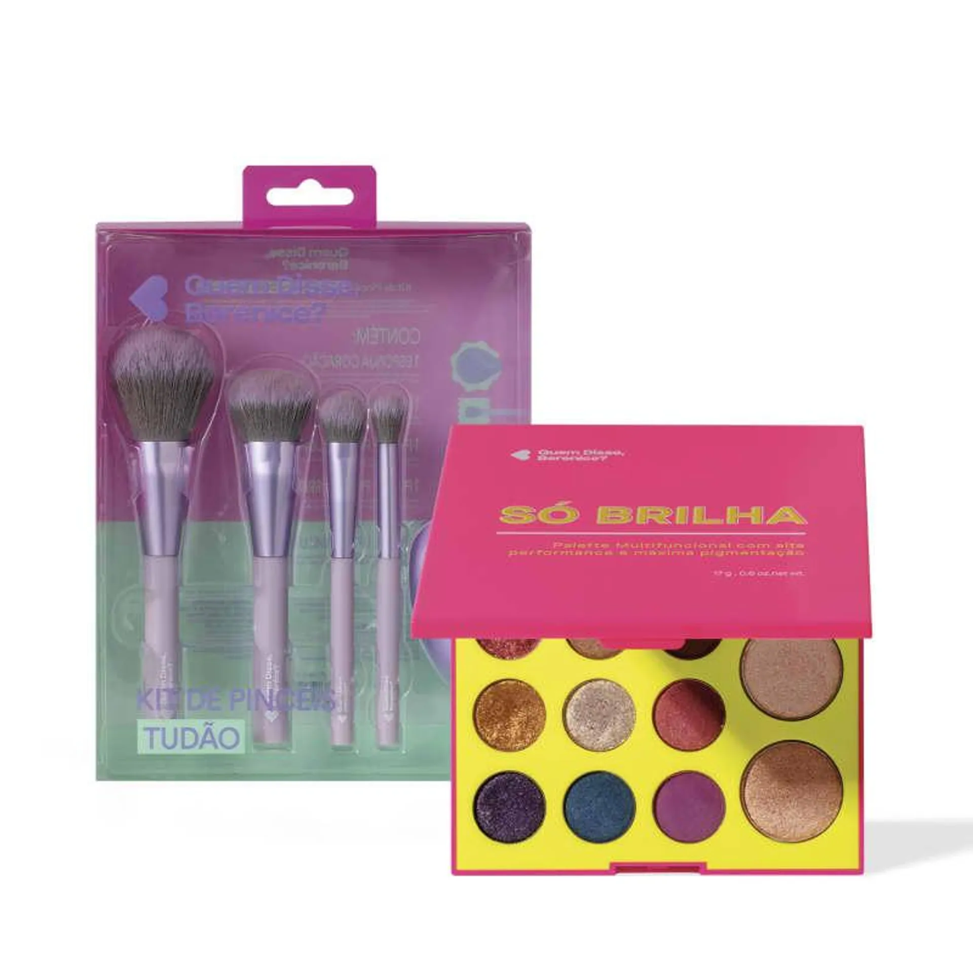 Combo Quem Disse, Berenice? Paleta de Maquiagem Multifuncional 17g + Kit de Pincéis