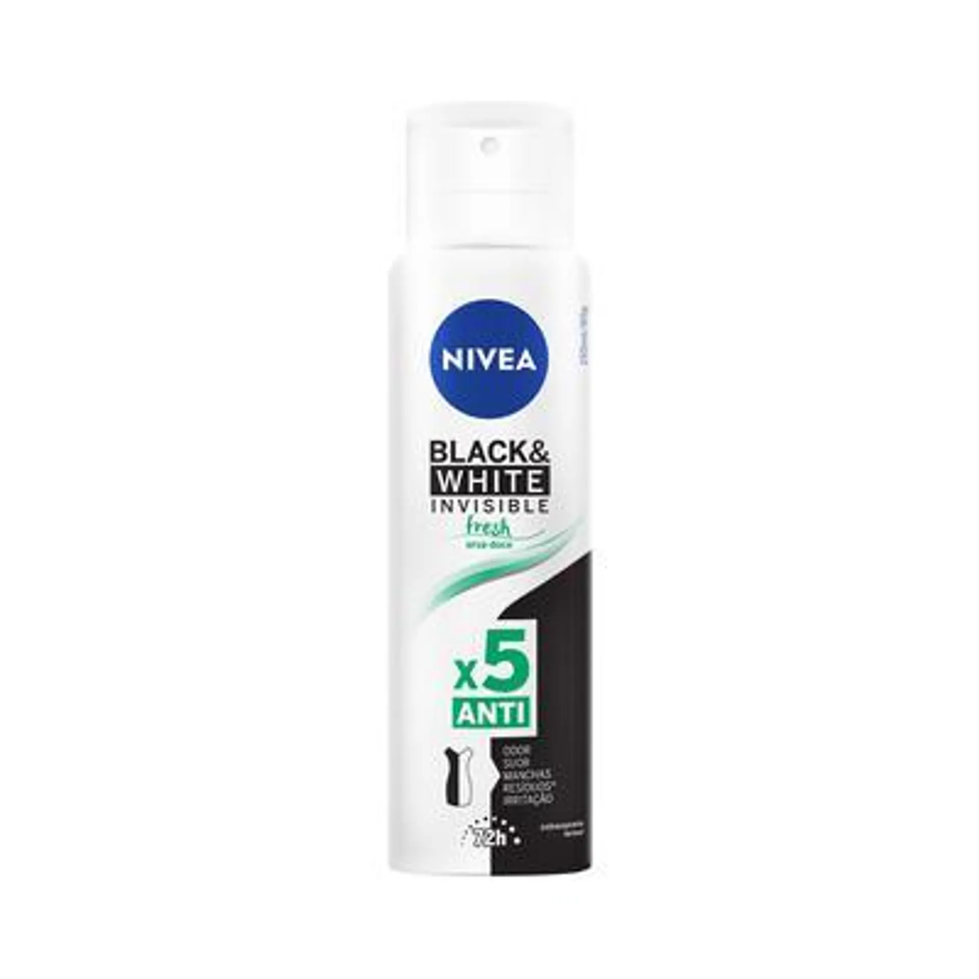 Desodorante Antitranspirante Nivea Aerossol Invisible Black & White Fresh 150ml