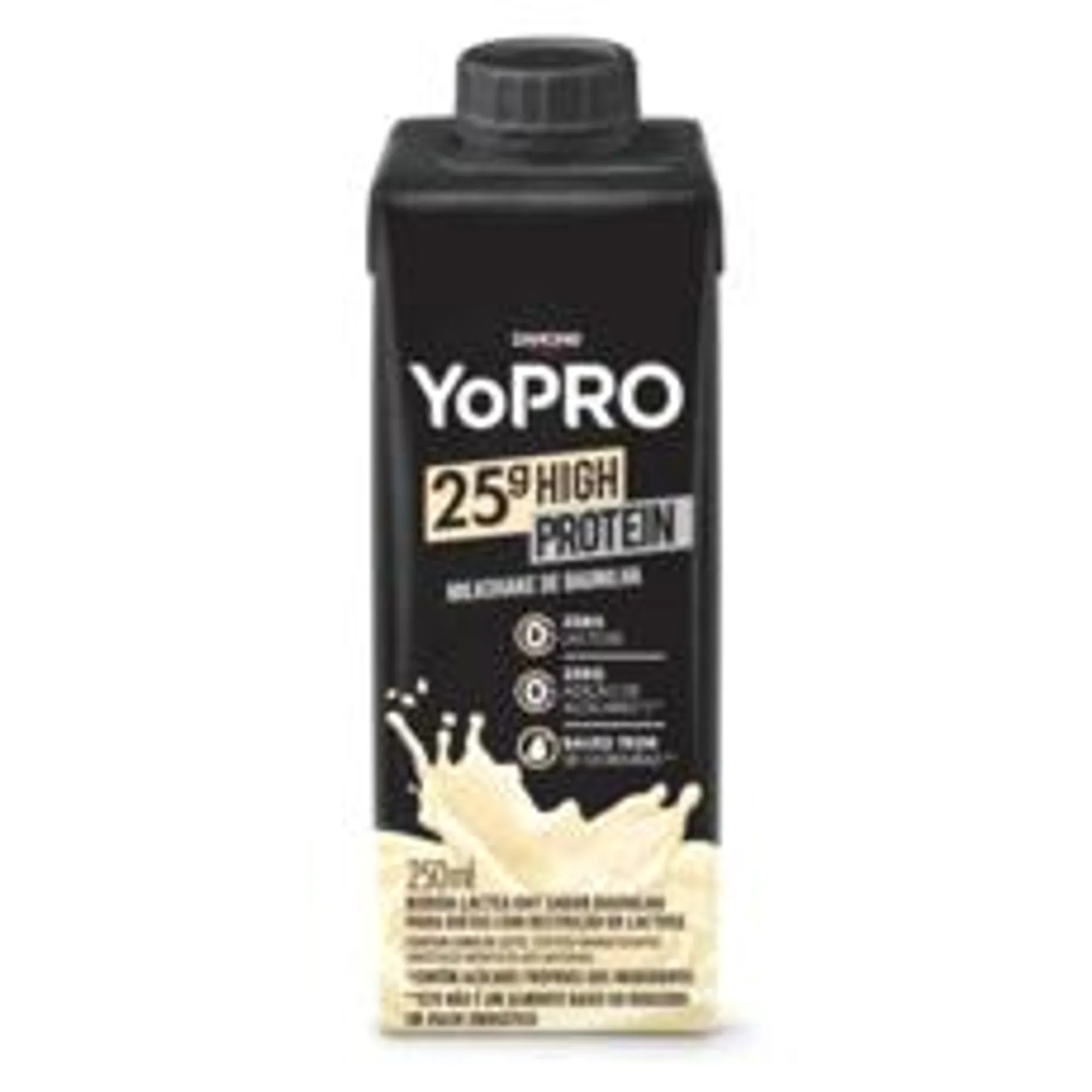 Bebida Láctea UHT Milkshake de Baunilha Zero Lactose YOPRO 25g High Protein Caixa 250ml