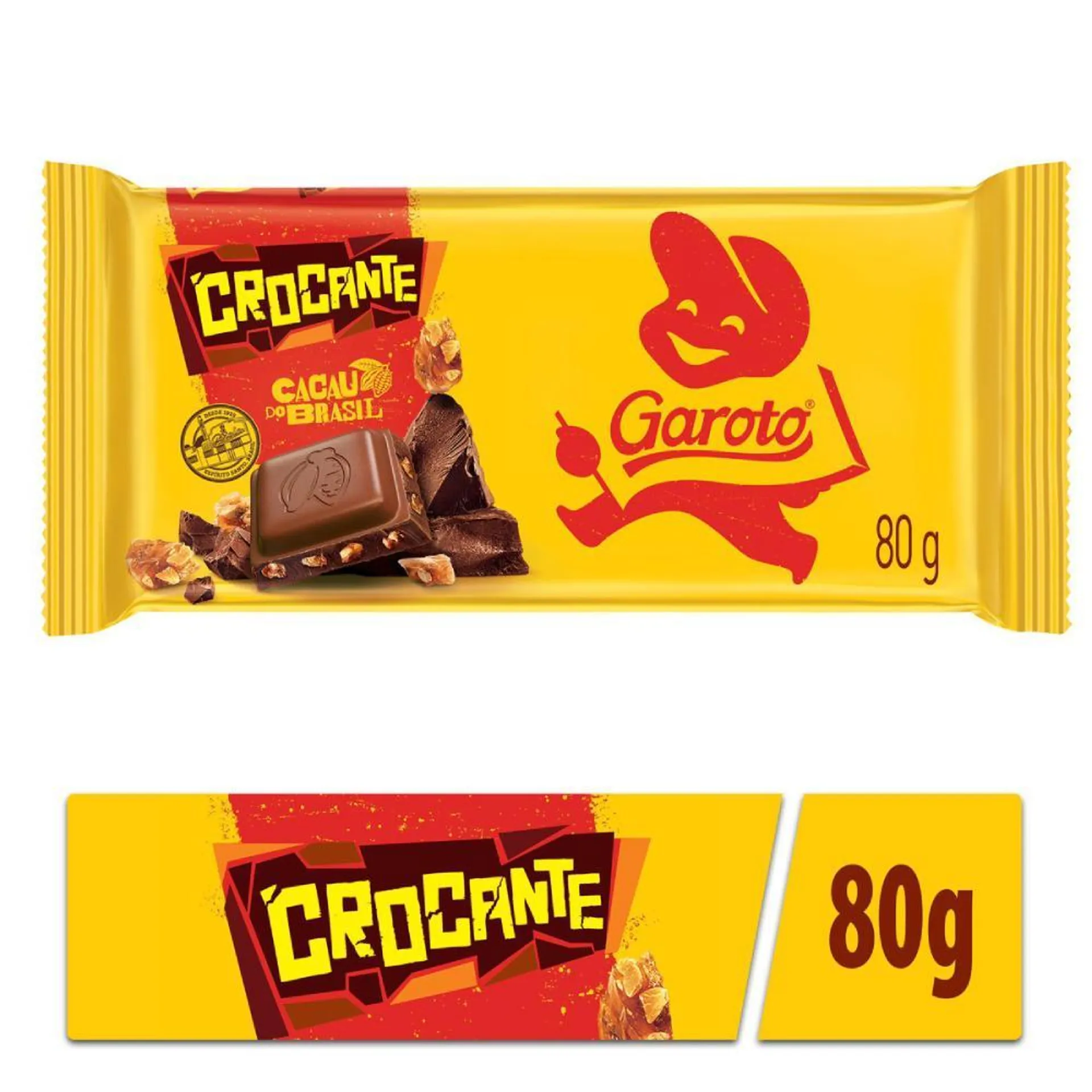 Chocolate em Barra Garoto ao Leite Crocante 80g