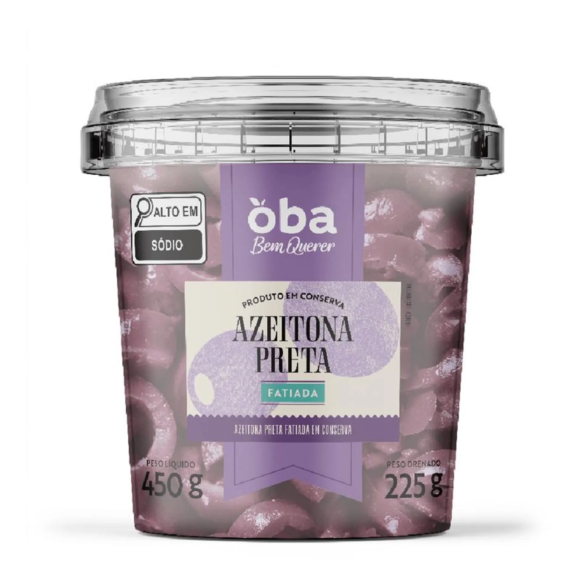 Azeitona Preta Fatiada Em Conserva Oba Bem Querer 225g