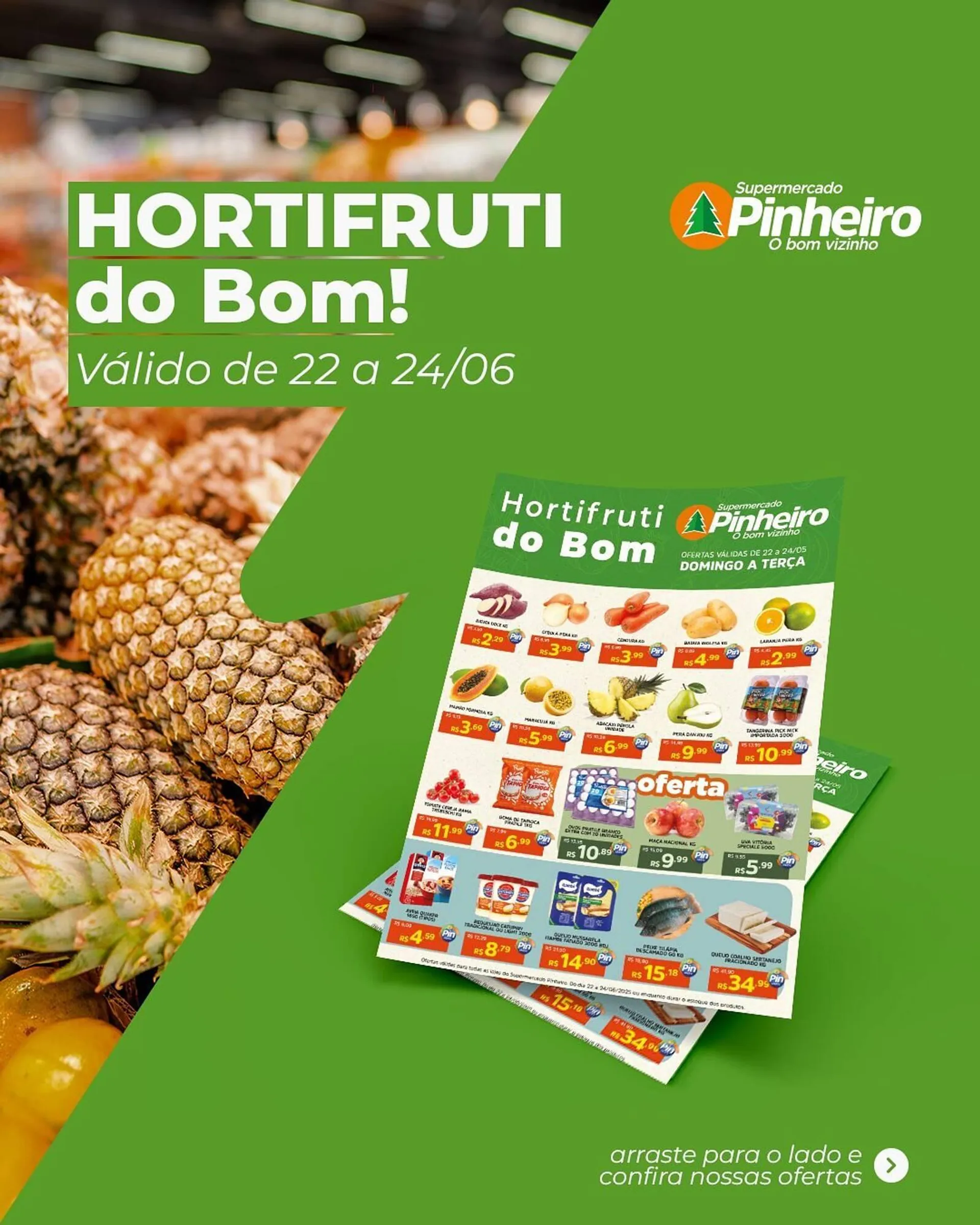 Encarte de Catálogo Pinheiro Supermercado 22 de junho até 24 de junho 2025 - Pagina 1