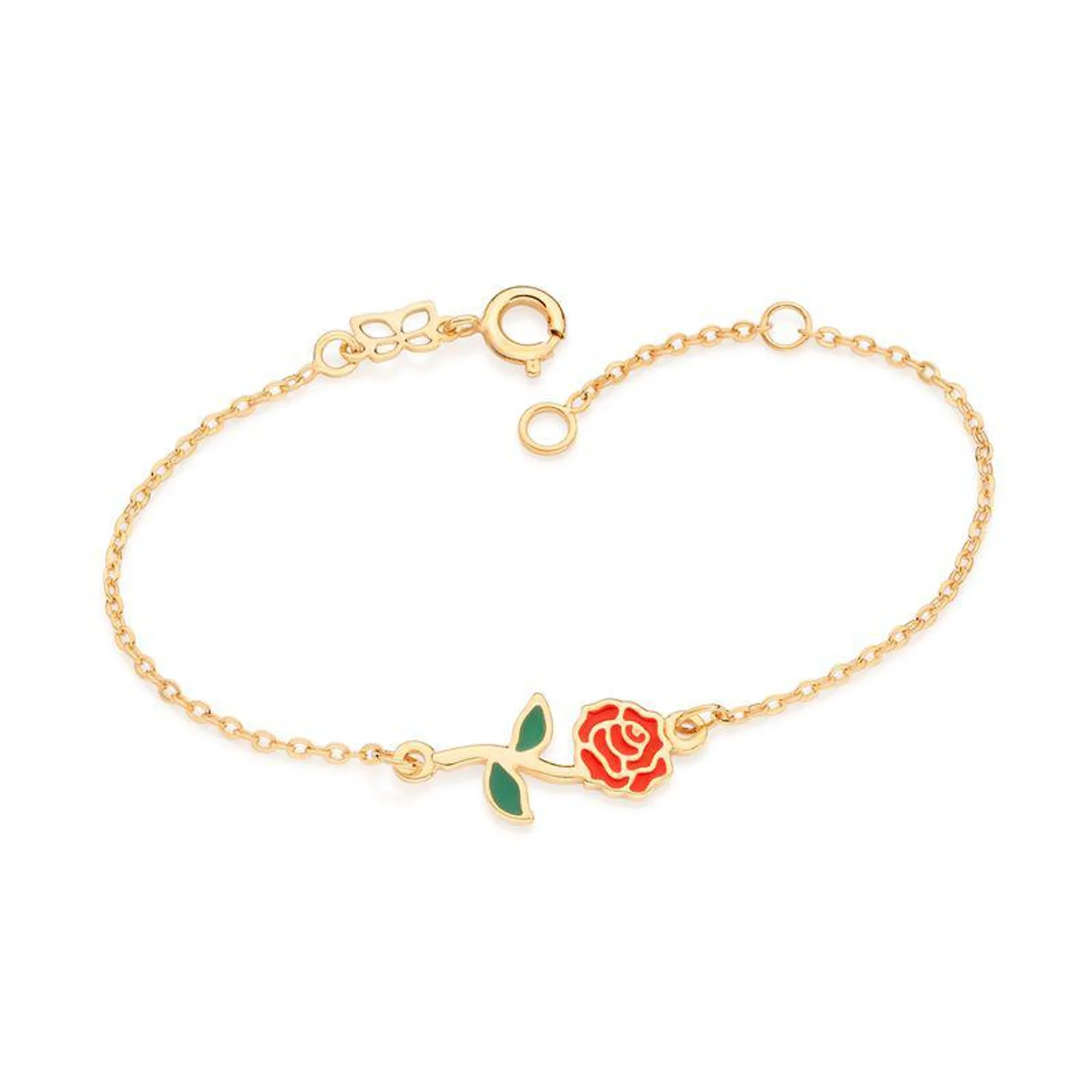 PULSEIRA ROSA DA BELA BANHADA A OURO 18K COM APLICAÇÃO DE RESINA - TAM.16 5521471614