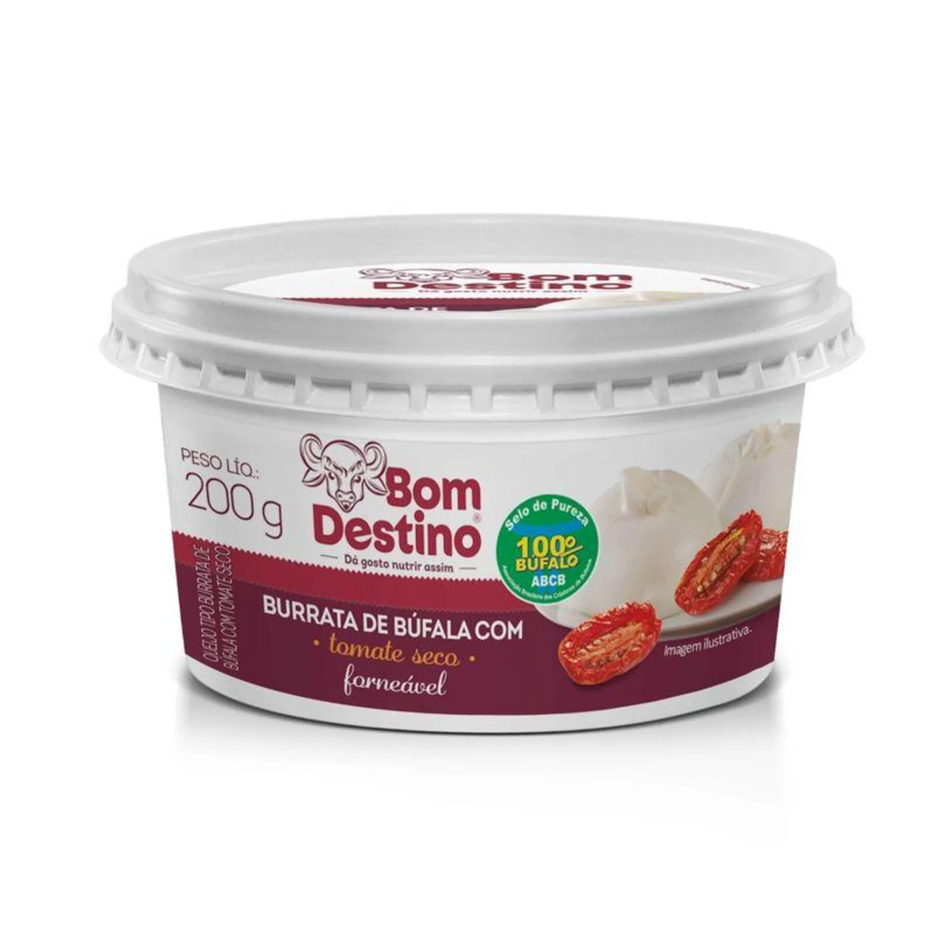 Queijo creme burrata de búfala Bom Destino Tomate Seco 200g