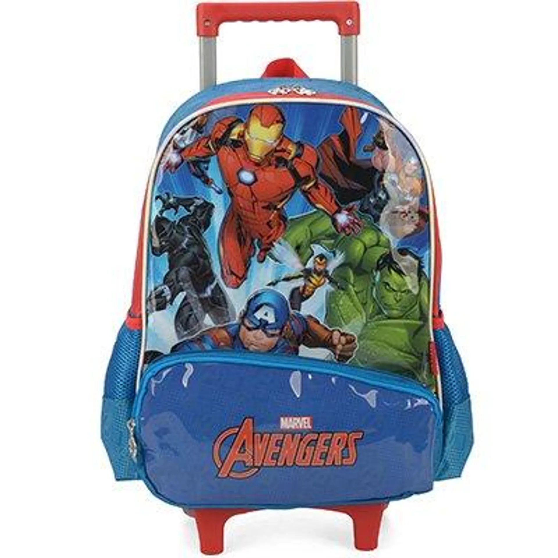 Mochila Escolar Infantil de Rodinhas Marvel Vingadores Avengers em Poliéster Luxcel - PT 1 UN