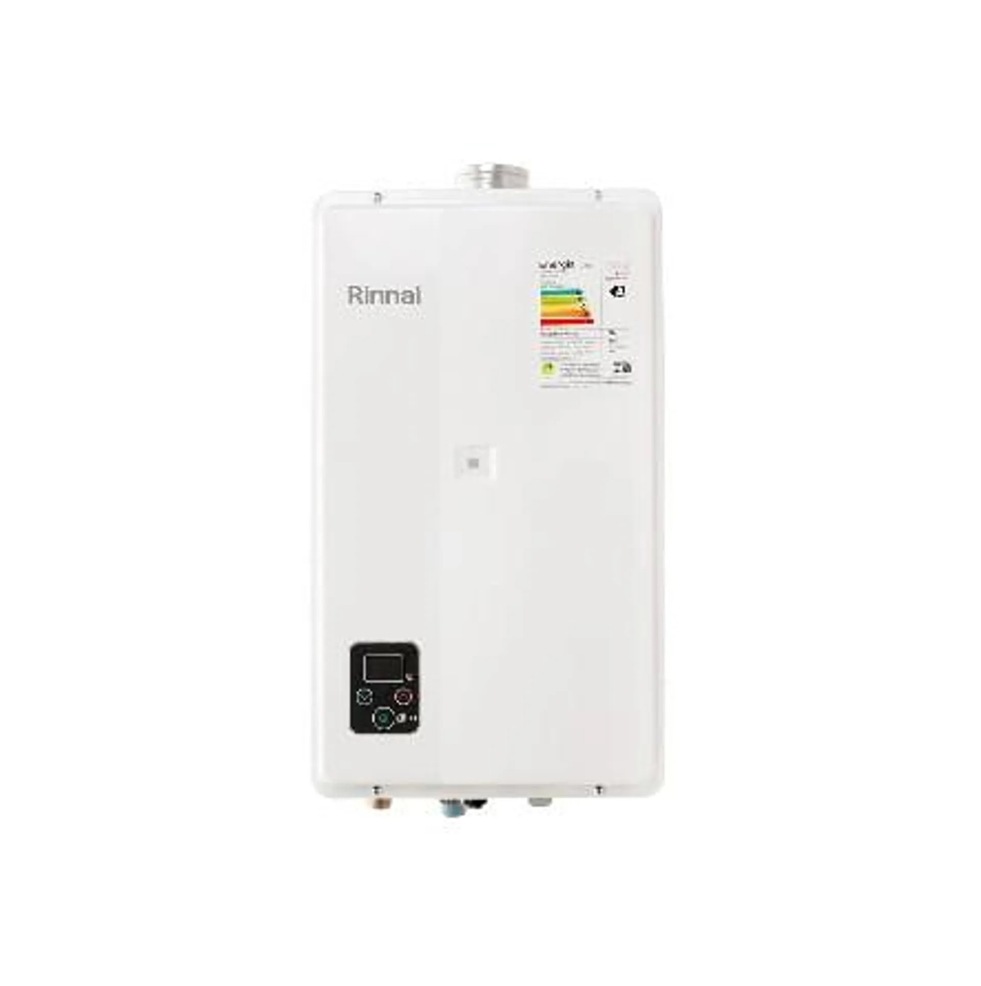 AQUECEDOR DE AGUA A GÁS DIGITAL REU E331 FEHBL3 E33 GN BRANCO COM DIAMETRO DE CHAMINE 80 MM E ALIMENTAÇÃO BIVOLT CHAVE HH