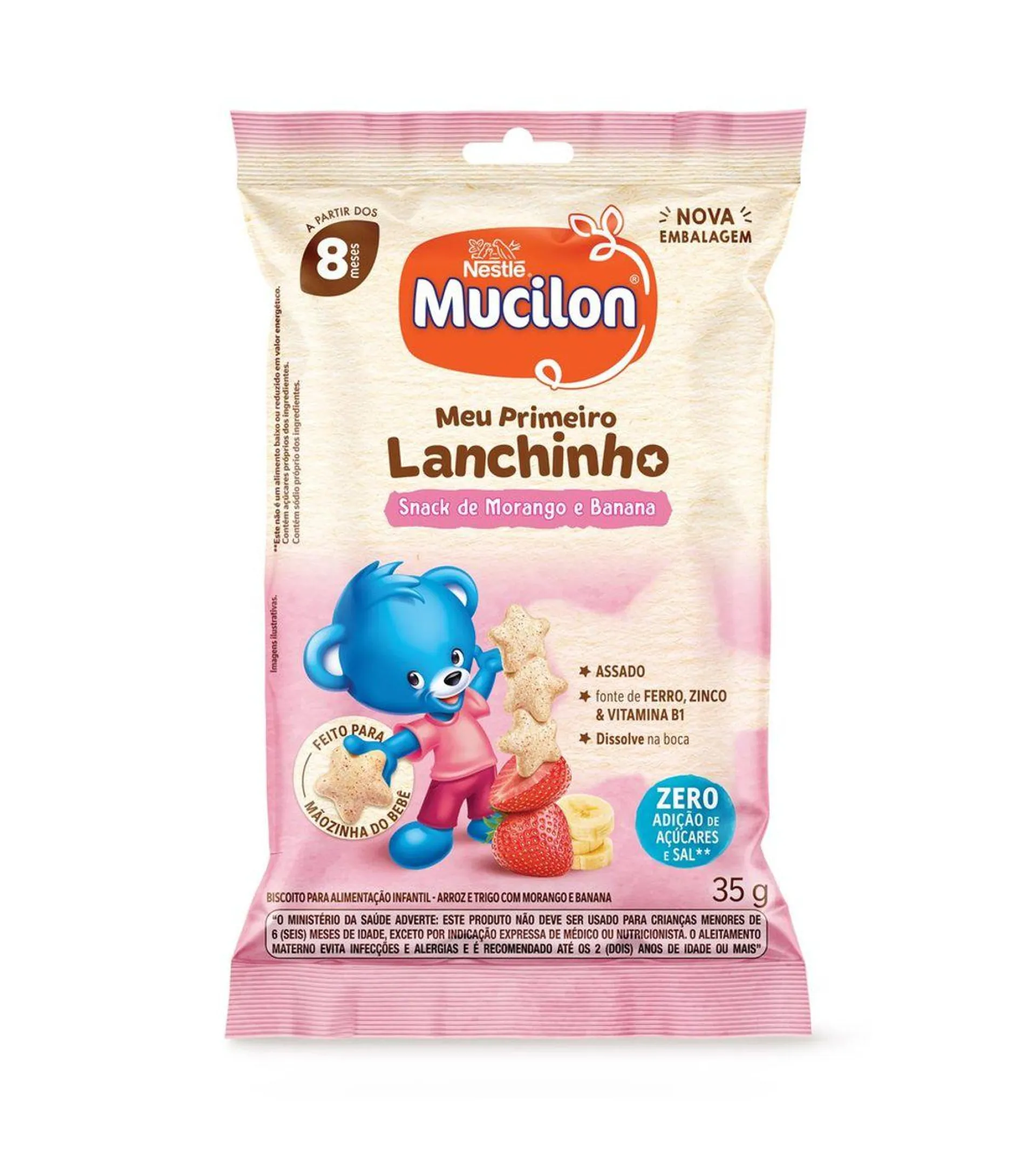 Snack Mucilon Morango E Banana 35g