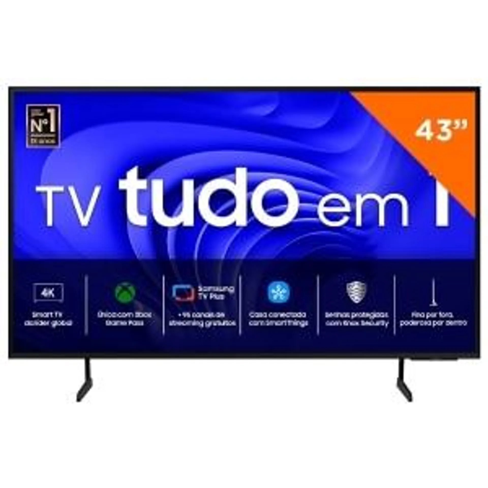 Smart TV 43 Polegadas Samsung Crystal UHD 4K com Gaming Hub, UN43DU7700