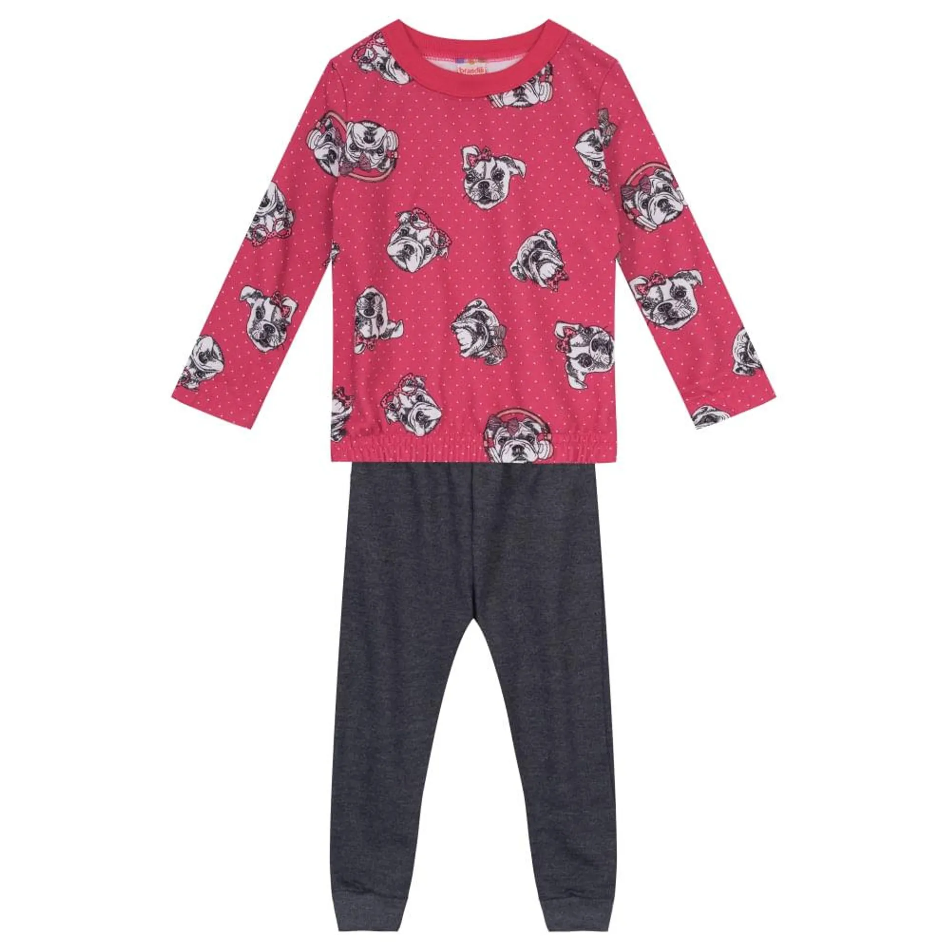 Pijama Infantil Menina Com Blusão E Jogger Brandili