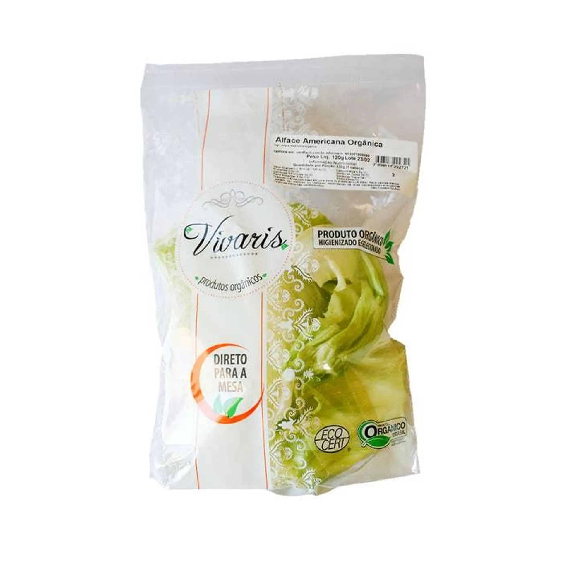 Alface Americana Vivaris Orgânica Pacote 120g